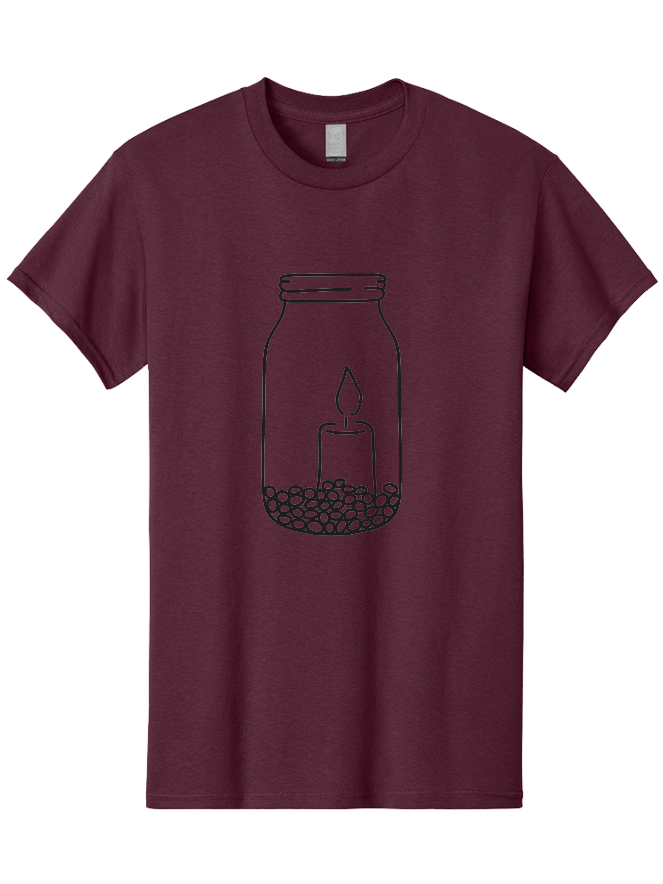 Candle-In-Jar Men'S Graphic Tee, 100% Cotton, Comfortable Casual Summer Wear, Machine Washable, Candle In A Jar, Lit Candle, Serene Ambiance, Decorative Jar, Peaceful Atmosphere, Soothing Light, Calming Decor Aac198