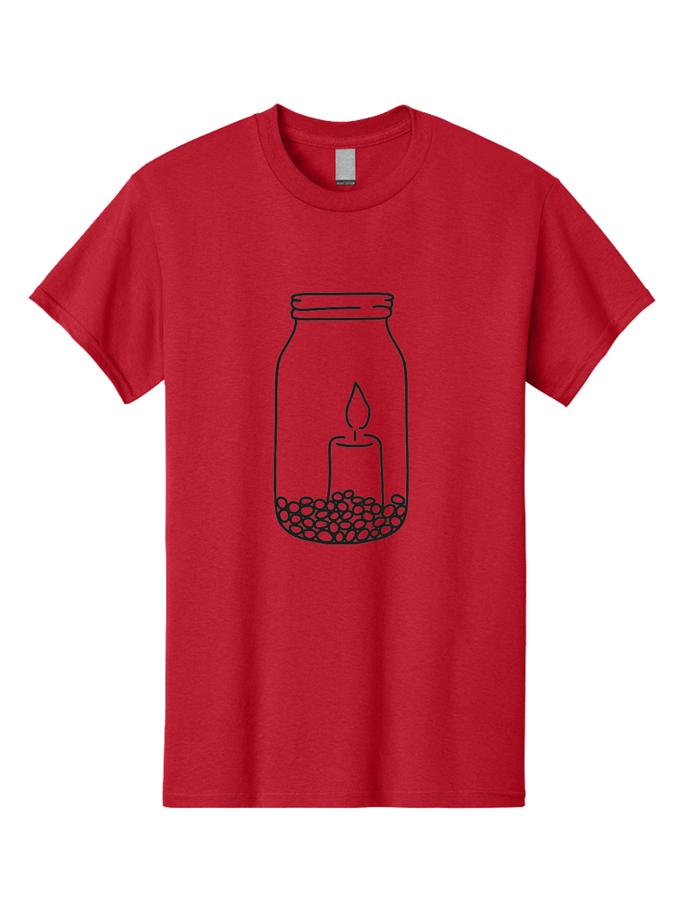 Candle-In-Jar Men'S Graphic Tee, 100% Cotton, Comfortable Casual Summer Wear, Machine Washable, Candle In A Jar, Lit Candle, Serene Ambiance, Decorative Jar, Peaceful Atmosphere, Soothing Light, Calming Decor Aac198