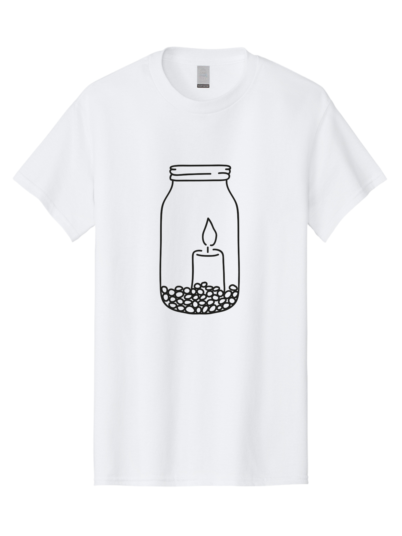 Candle-In-Jar Men'S Graphic Tee, 100% Cotton, Comfortable Casual Summer Wear, Machine Washable, Candle In A Jar, Lit Candle, Serene Ambiance, Decorative Jar, Peaceful Atmosphere, Soothing Light, Calming Decor Aac198