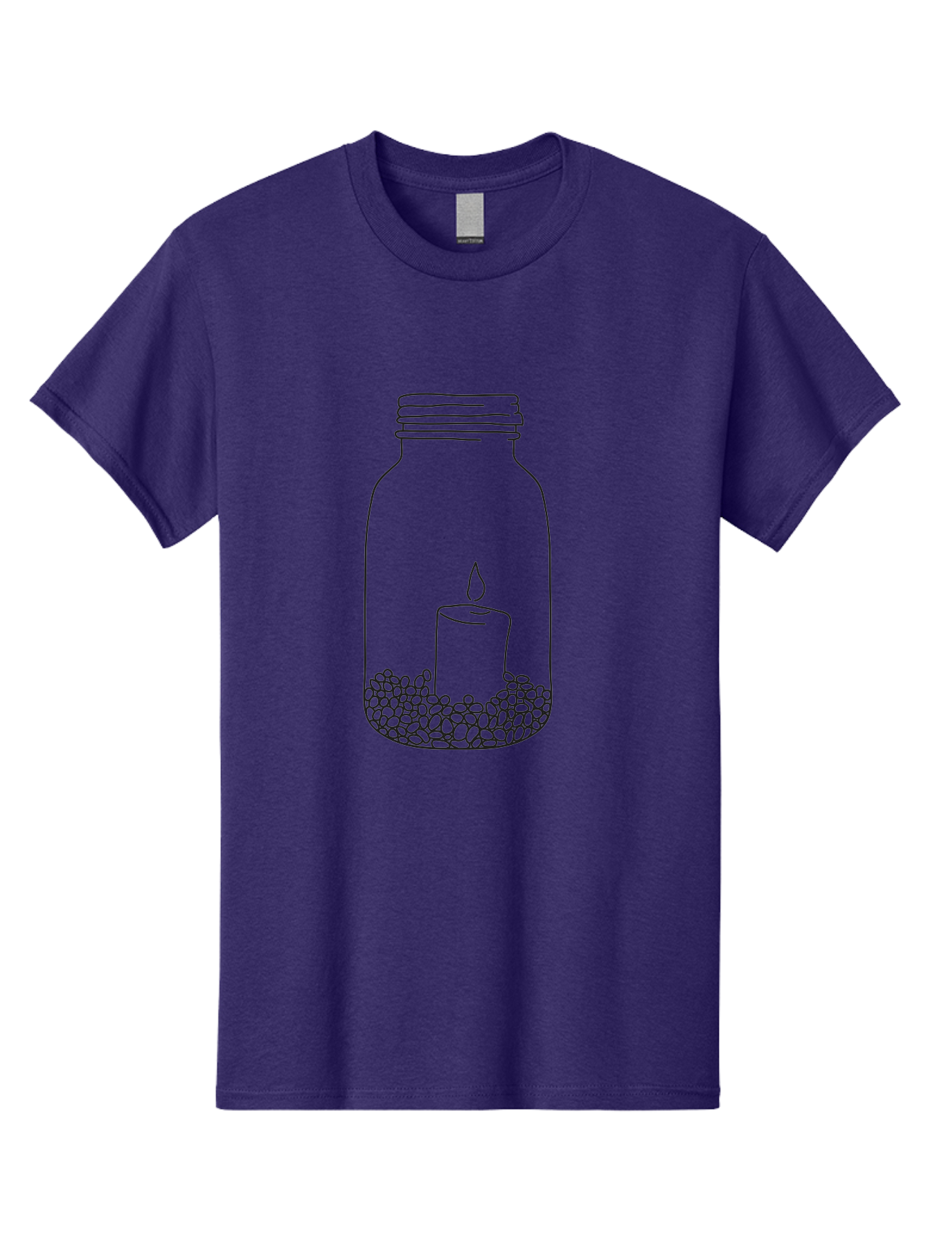Candle-In-Mason-Jar Men'S Graphic Tee, 100% Cotton, Comfortable Casual Summer Wear, Machine Washable, Candle In A Jar, Lit Candle, Decorative Jar, Zen Decor, Peaceful Ambiance, Ambient Lighting, Minimalist Design, Meditation Space, Aac199