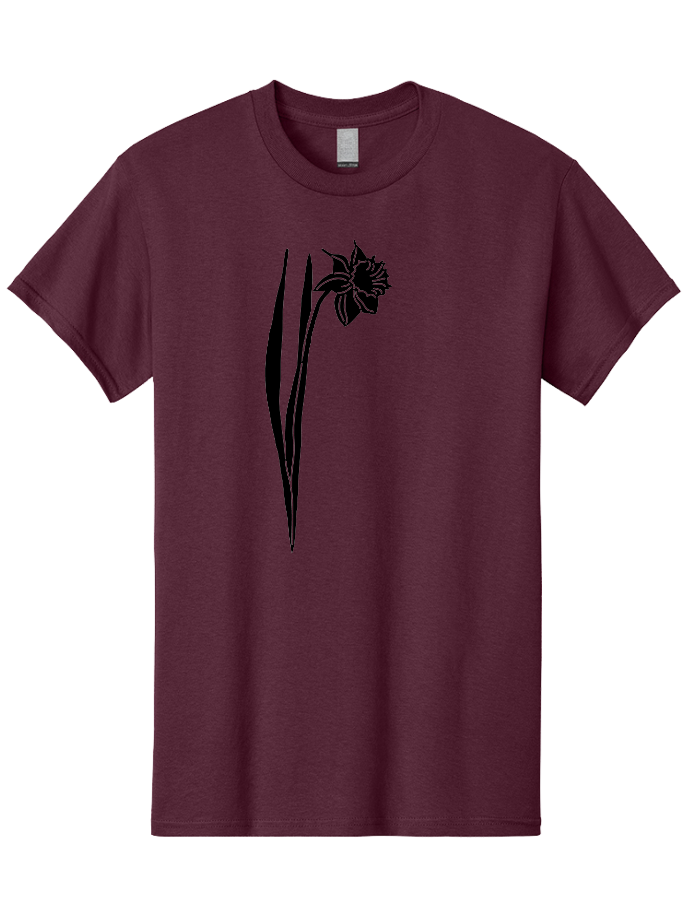 Daffodil Men'S Graphic Tee, 100% Cotton, Comfortable Casual Summer Wear, Machine Washable, Black Daffodil, Simple Silhouette, Minimalist Design, Flower Graphic, Spring Symbol, Botanical Illustration, Elegant Lines, Floral Motif Aac204