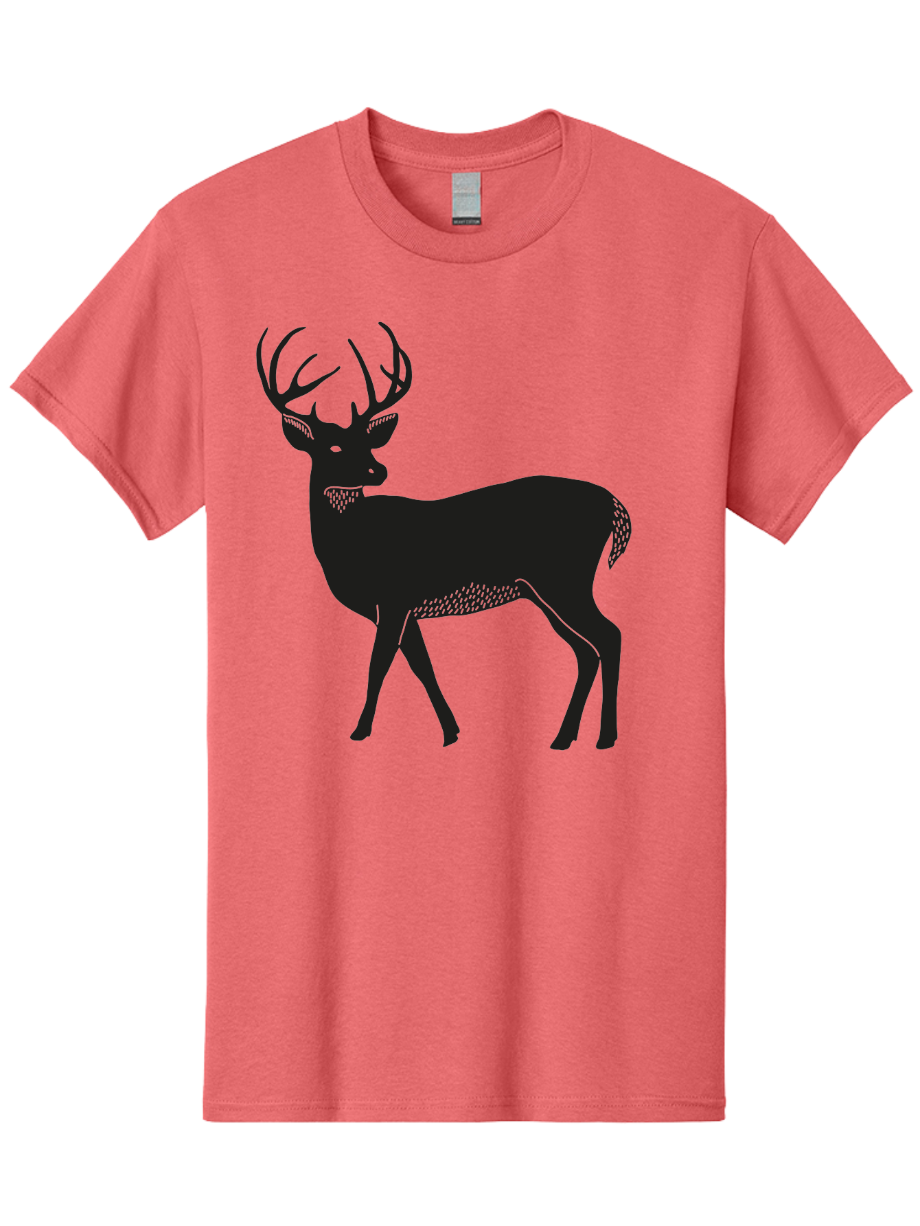 Deer-Silhouette-1 Men'S Graphic Tee, 100% Cotton, Comfortable Casual Summer Wear, Machine Washable, Deer Silhouette, Majestic Stag, Wildlife Art, Forest Creature, Nature Design, Minimalist Graphic, Antlers, Wild Animal, Natural World Aac208