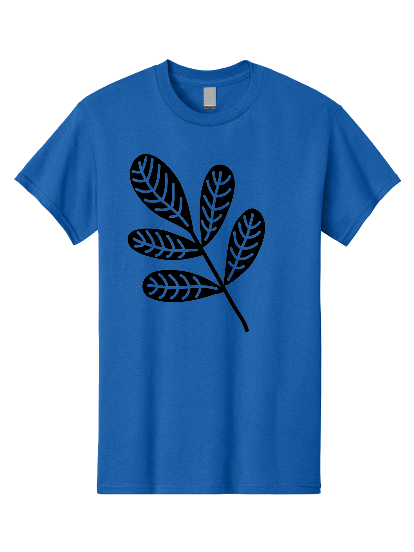 Five-Leaves Men'S Graphic Tee, 100% Cotton, Comfortable Casual Summer Wear, Machine Washable, Black Leaves, Leafy Branch, Foliage Illustration, Nature Graphics, Simple Leaf Design, Minimalist Botanical Art, Leaf Silhouette Aac210