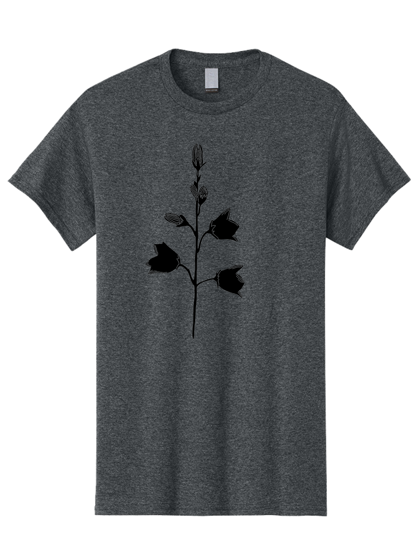 Flower-Silhouette Men'S Graphic Tee, 100% Cotton, Comfortable Casual Summer Wear, Machine Washable, Flower Silhouette, Botanical Illustration, Minimalist Design, Floral Artwork, Simple Shapes, Elegant Stems, Leaves And Flowers Aac212