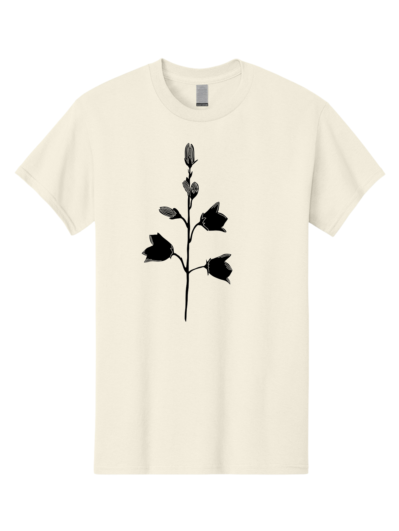 Flower-Silhouette Men'S Graphic Tee, 100% Cotton, Comfortable Casual Summer Wear, Machine Washable, Flower Silhouette, Botanical Illustration, Minimalist Design, Floral Artwork, Simple Shapes, Elegant Stems, Leaves And Flowers Aac212