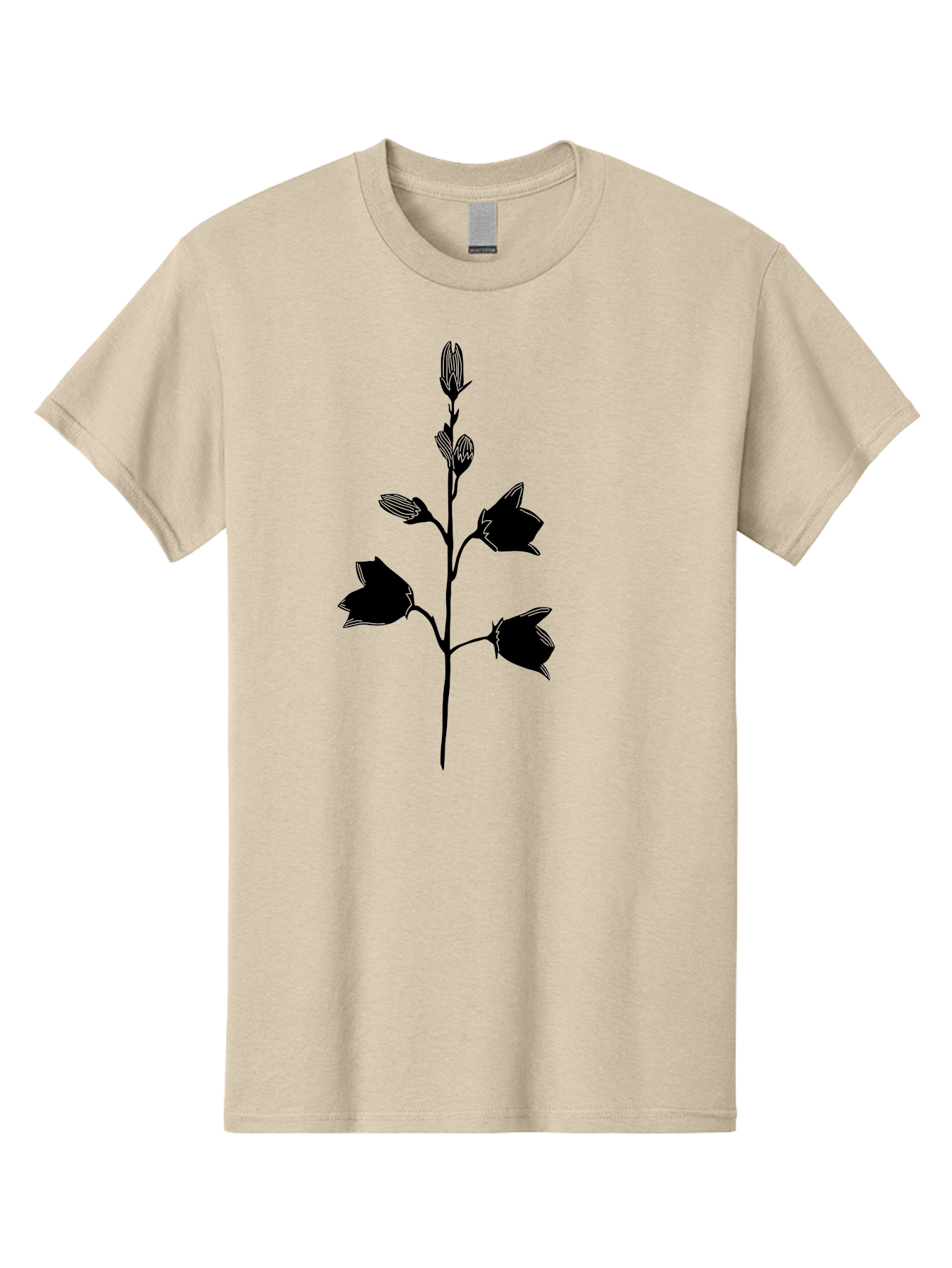 Flower-Silhouette Men'S Graphic Tee, 100% Cotton, Comfortable Casual Summer Wear, Machine Washable, Flower Silhouette, Botanical Illustration, Minimalist Design, Floral Artwork, Simple Shapes, Elegant Stems, Leaves And Flowers Aac212