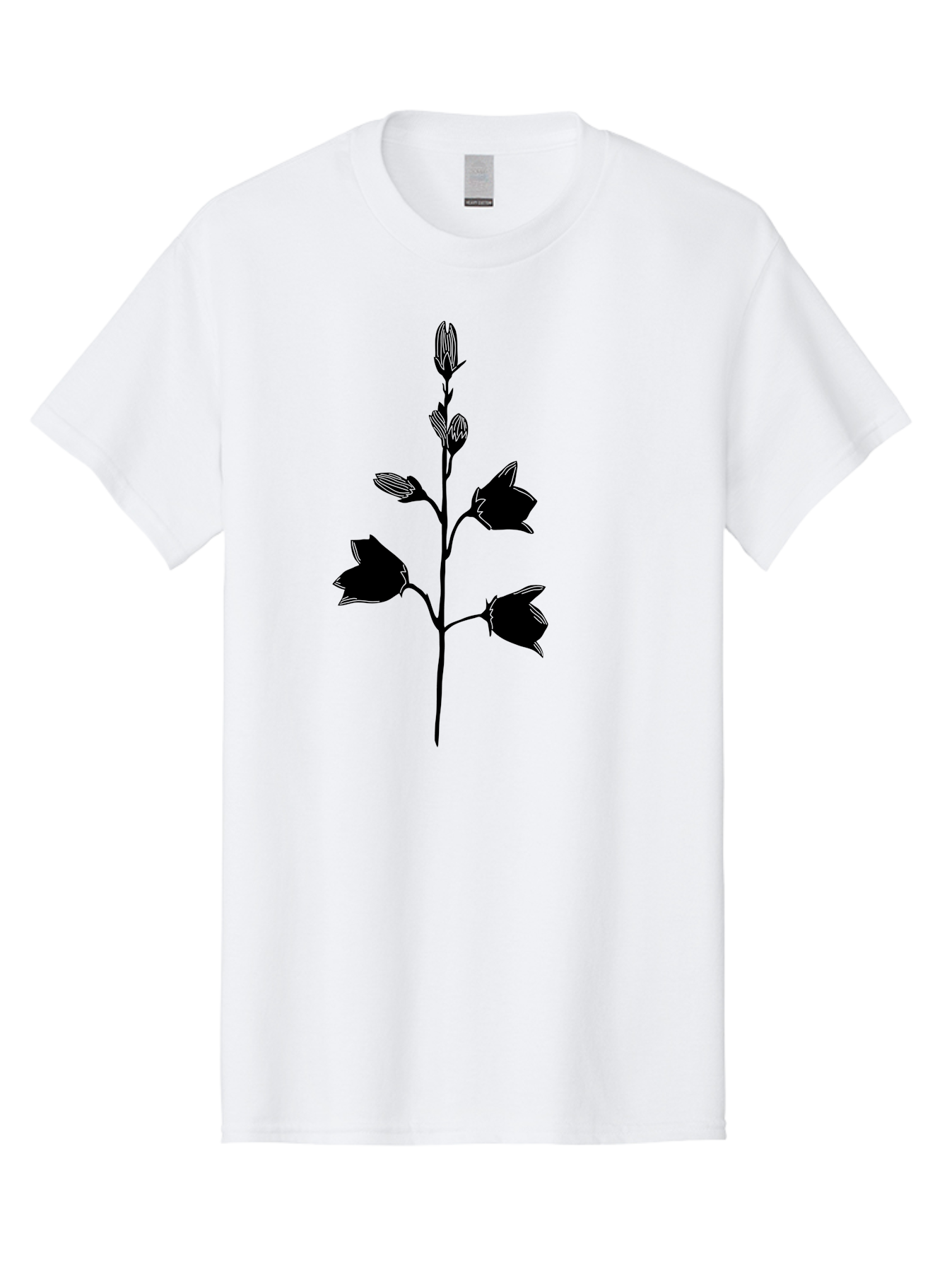 Flower-Silhouette Men'S Graphic Tee, 100% Cotton, Comfortable Casual Summer Wear, Machine Washable, Flower Silhouette, Botanical Illustration, Minimalist Design, Floral Artwork, Simple Shapes, Elegant Stems, Leaves And Flowers Aac212