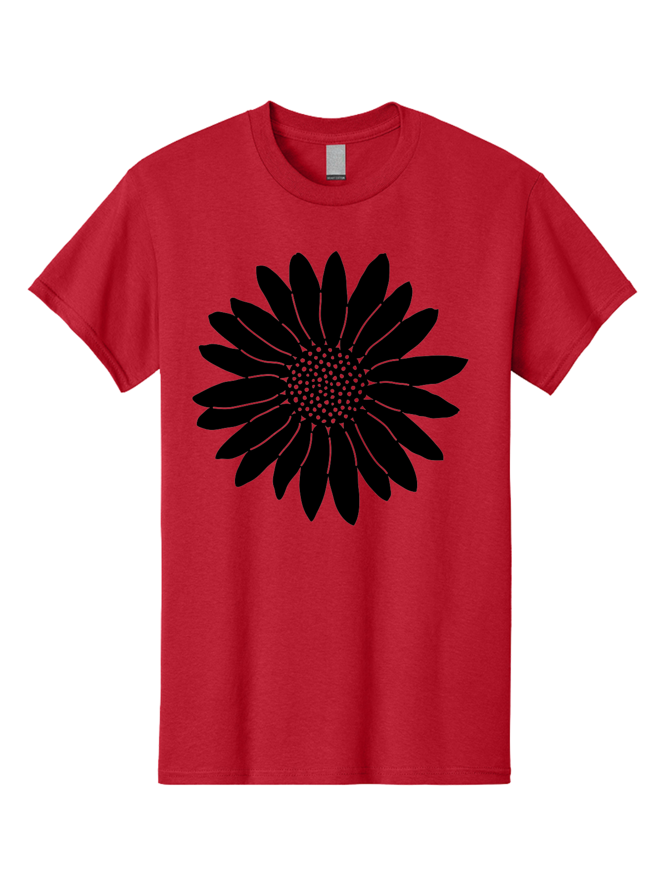 Flower Men'S Graphic Tee, 100% Cotton, Comfortable Casual Summer Wear, Machine Washable, Gerbera Daisy, Flower Silhouette, Floral Design, Black And Green, Minimalist Art, Modern Illustration, Stylized Bloom, Graphic Design Element, Aac213