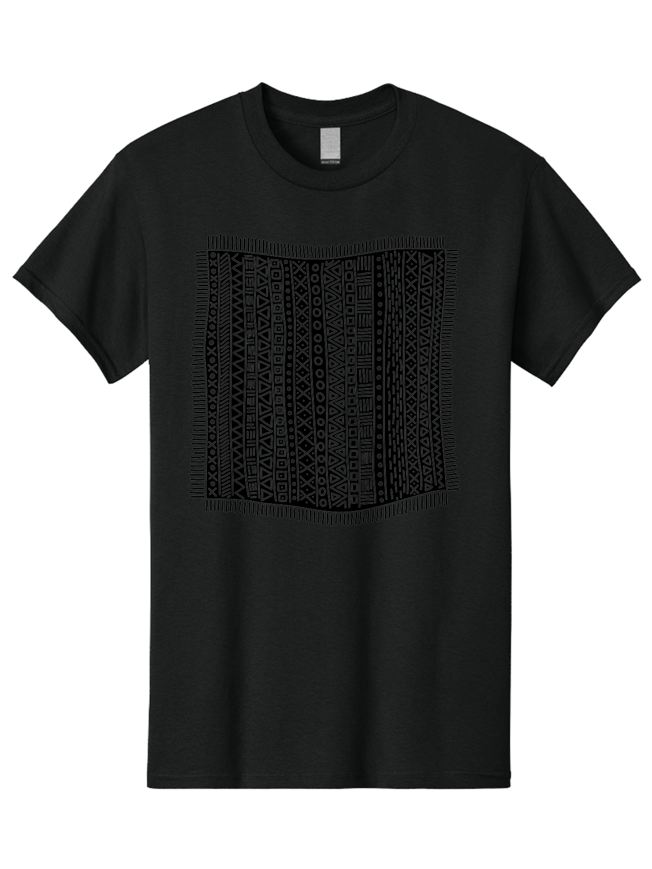 Geometric-Pattern Men'S Graphic Tee, 100% Cotton, Comfortable Casual Summer Wear, Machine Washable, Geometric Shapes, Tribal Patterns, Abstract Design, Ethnic Motifs, Traditional Textiles, Cultural Heritage, Symbolic Elements Aac214