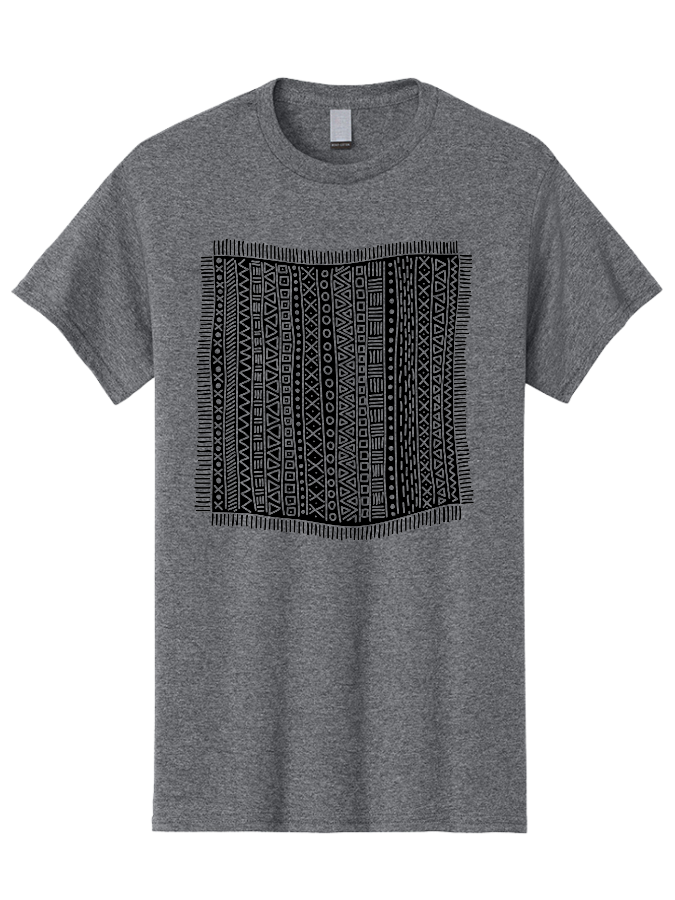 Geometric-Pattern Men'S Graphic Tee, 100% Cotton, Comfortable Casual Summer Wear, Machine Washable, Geometric Shapes, Tribal Patterns, Abstract Design, Ethnic Motifs, Traditional Textiles, Cultural Heritage, Symbolic Elements Aac214