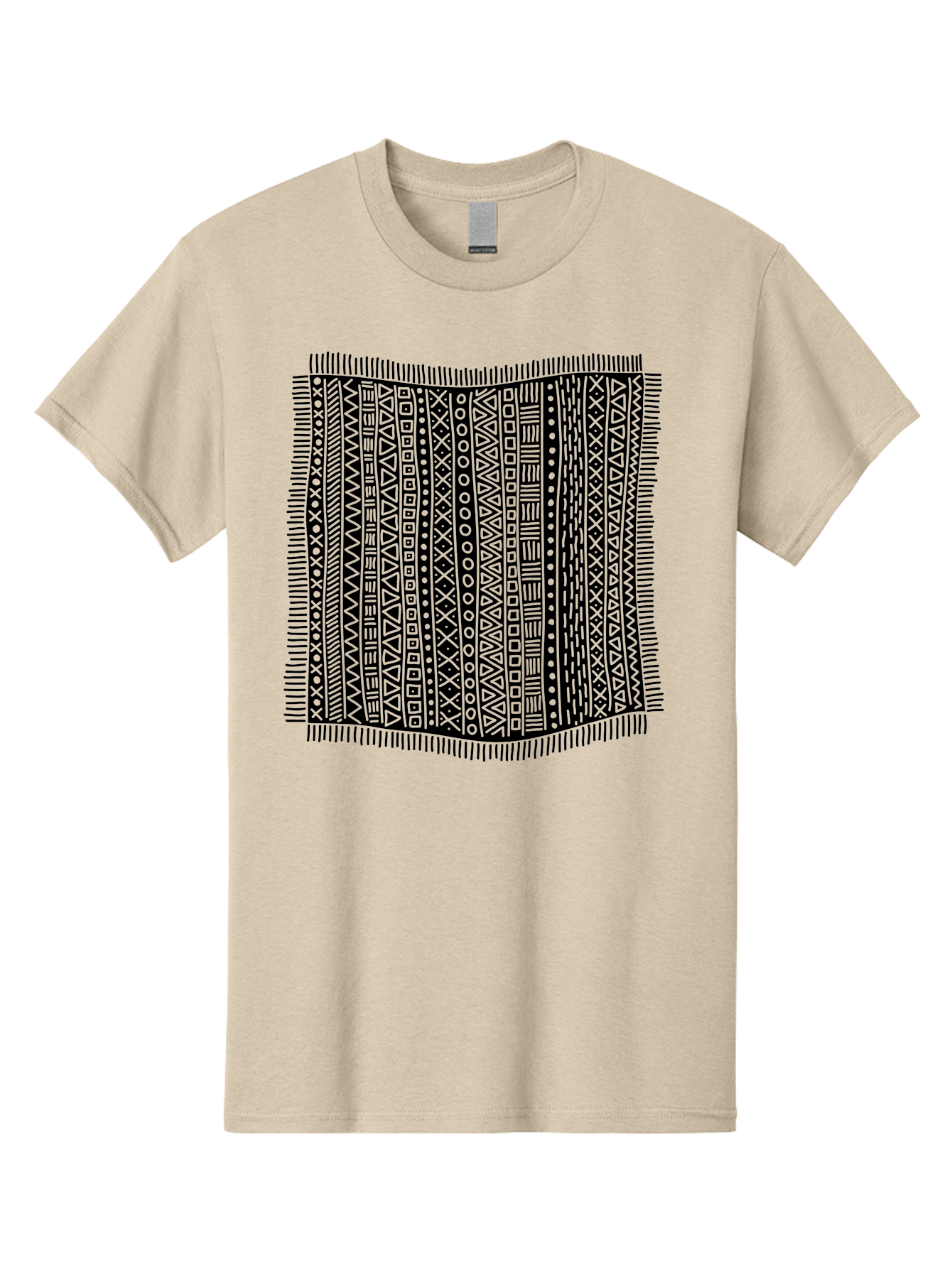 Geometric-Pattern Men'S Graphic Tee, 100% Cotton, Comfortable Casual Summer Wear, Machine Washable, Geometric Shapes, Tribal Patterns, Abstract Design, Ethnic Motifs, Traditional Textiles, Cultural Heritage, Symbolic Elements Aac214