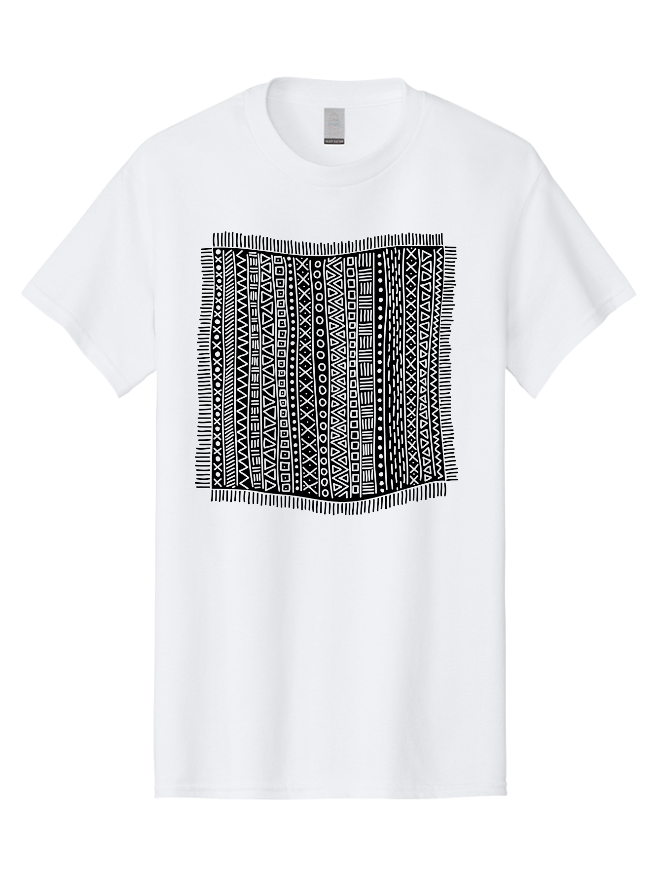 Geometric-Pattern Men'S Graphic Tee, 100% Cotton, Comfortable Casual Summer Wear, Machine Washable, Geometric Shapes, Tribal Patterns, Abstract Design, Ethnic Motifs, Traditional Textiles, Cultural Heritage, Symbolic Elements Aac214