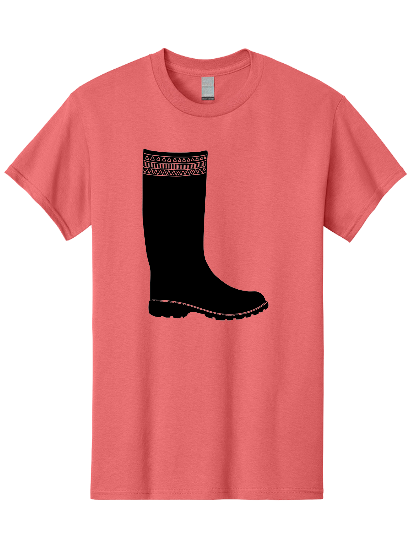 Knee-High-Boot Men'S Graphic Tee, 100% Cotton, Comfortable Casual Summer Wear, Machine Washable, Black Wellies, Knee-High Boots, Outdoor Gear, Gardening Boots, Waterproof Footwear, Rubber Boots, Country Style, Rural Fashion, Folk Design, Aac217