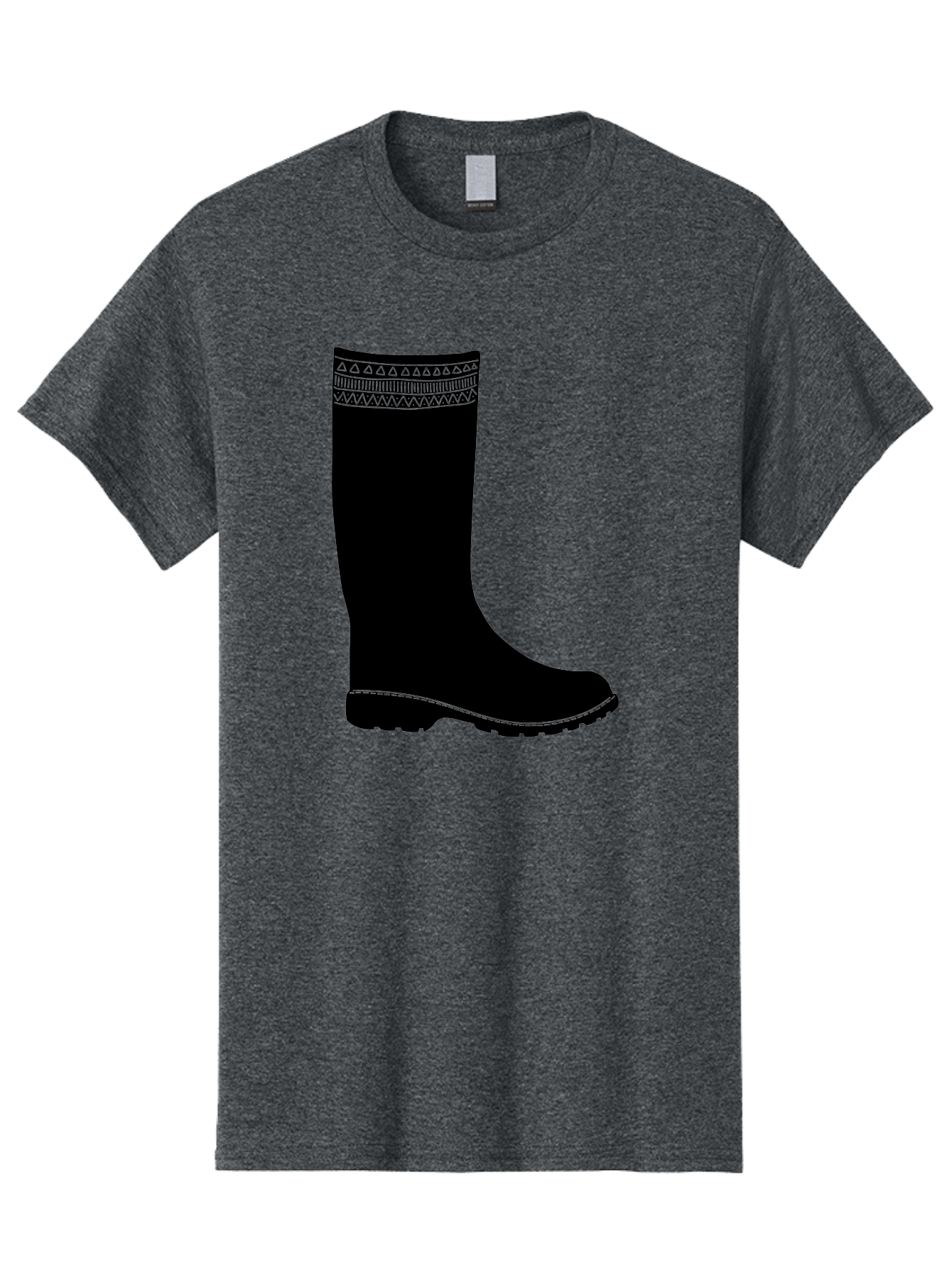 Knee-High-Boot Men'S Graphic Tee, 100% Cotton, Comfortable Casual Summer Wear, Machine Washable, Black Wellies, Knee-High Boots, Outdoor Gear, Gardening Boots, Waterproof Footwear, Rubber Boots, Country Style, Rural Fashion, Folk Design, Aac217