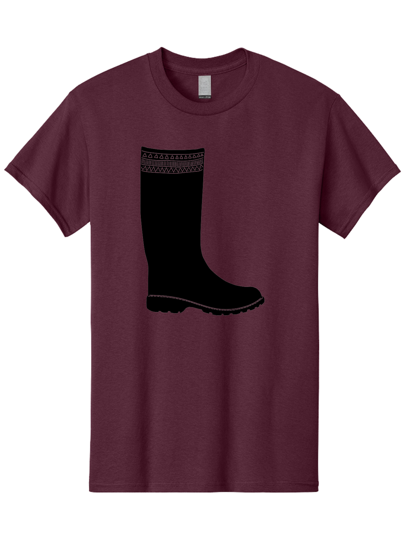 Knee-High-Boot Men'S Graphic Tee, 100% Cotton, Comfortable Casual Summer Wear, Machine Washable, Black Wellies, Knee-High Boots, Outdoor Gear, Gardening Boots, Waterproof Footwear, Rubber Boots, Country Style, Rural Fashion, Folk Design, Aac217