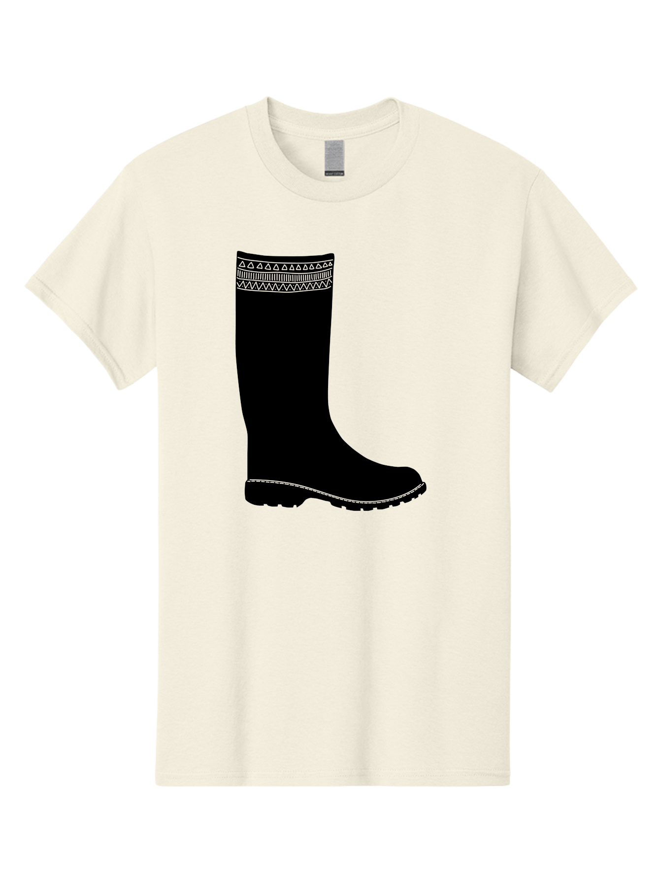 Knee-High-Boot Men'S Graphic Tee, 100% Cotton, Comfortable Casual Summer Wear, Machine Washable, Black Wellies, Knee-High Boots, Outdoor Gear, Gardening Boots, Waterproof Footwear, Rubber Boots, Country Style, Rural Fashion, Folk Design, Aac217