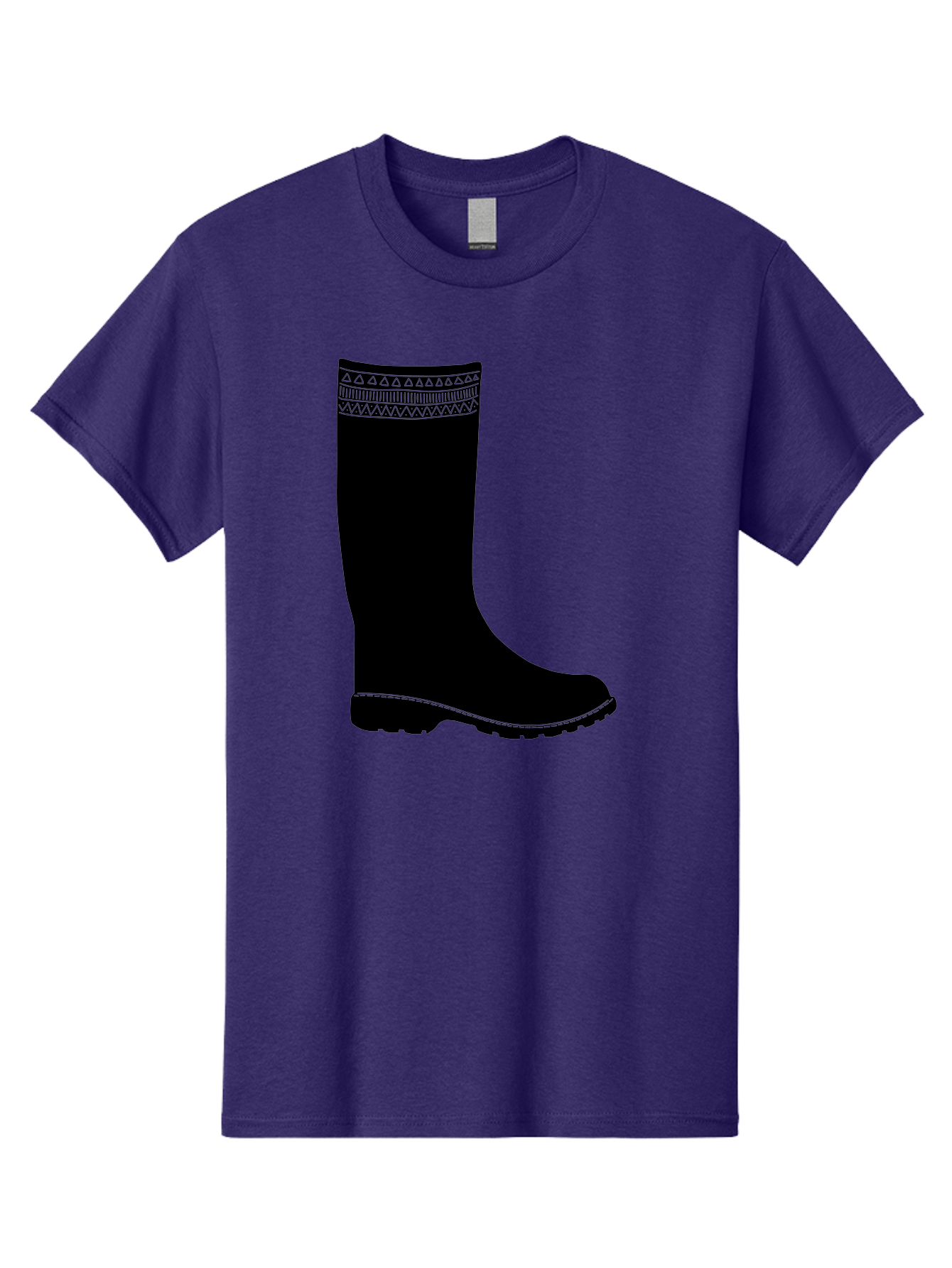 Knee-High-Boot Men'S Graphic Tee, 100% Cotton, Comfortable Casual Summer Wear, Machine Washable, Black Wellies, Knee-High Boots, Outdoor Gear, Gardening Boots, Waterproof Footwear, Rubber Boots, Country Style, Rural Fashion, Folk Design, Aac217
