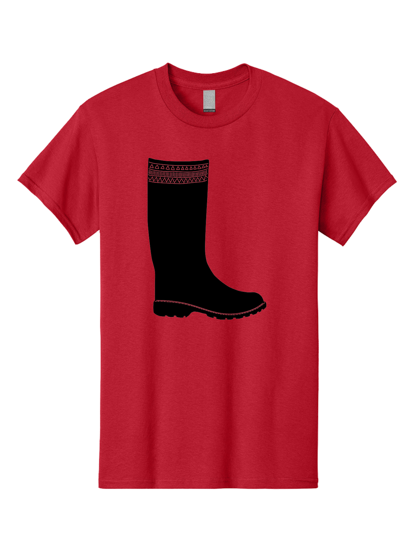 Knee-High-Boot Men'S Graphic Tee, 100% Cotton, Comfortable Casual Summer Wear, Machine Washable, Black Wellies, Knee-High Boots, Outdoor Gear, Gardening Boots, Waterproof Footwear, Rubber Boots, Country Style, Rural Fashion, Folk Design, Aac217