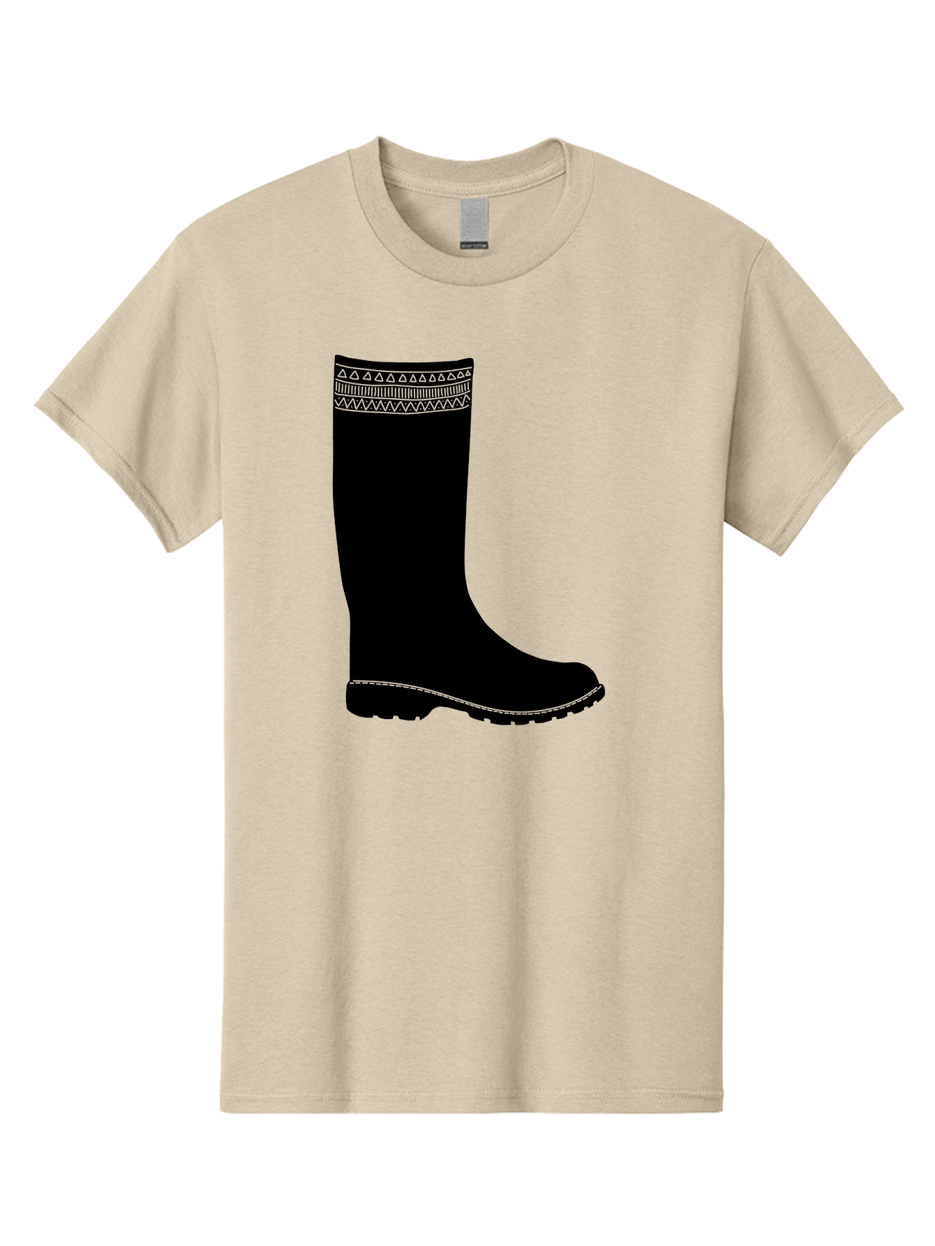 Knee-High-Boot Men'S Graphic Tee, 100% Cotton, Comfortable Casual Summer Wear, Machine Washable, Black Wellies, Knee-High Boots, Outdoor Gear, Gardening Boots, Waterproof Footwear, Rubber Boots, Country Style, Rural Fashion, Folk Design, Aac217