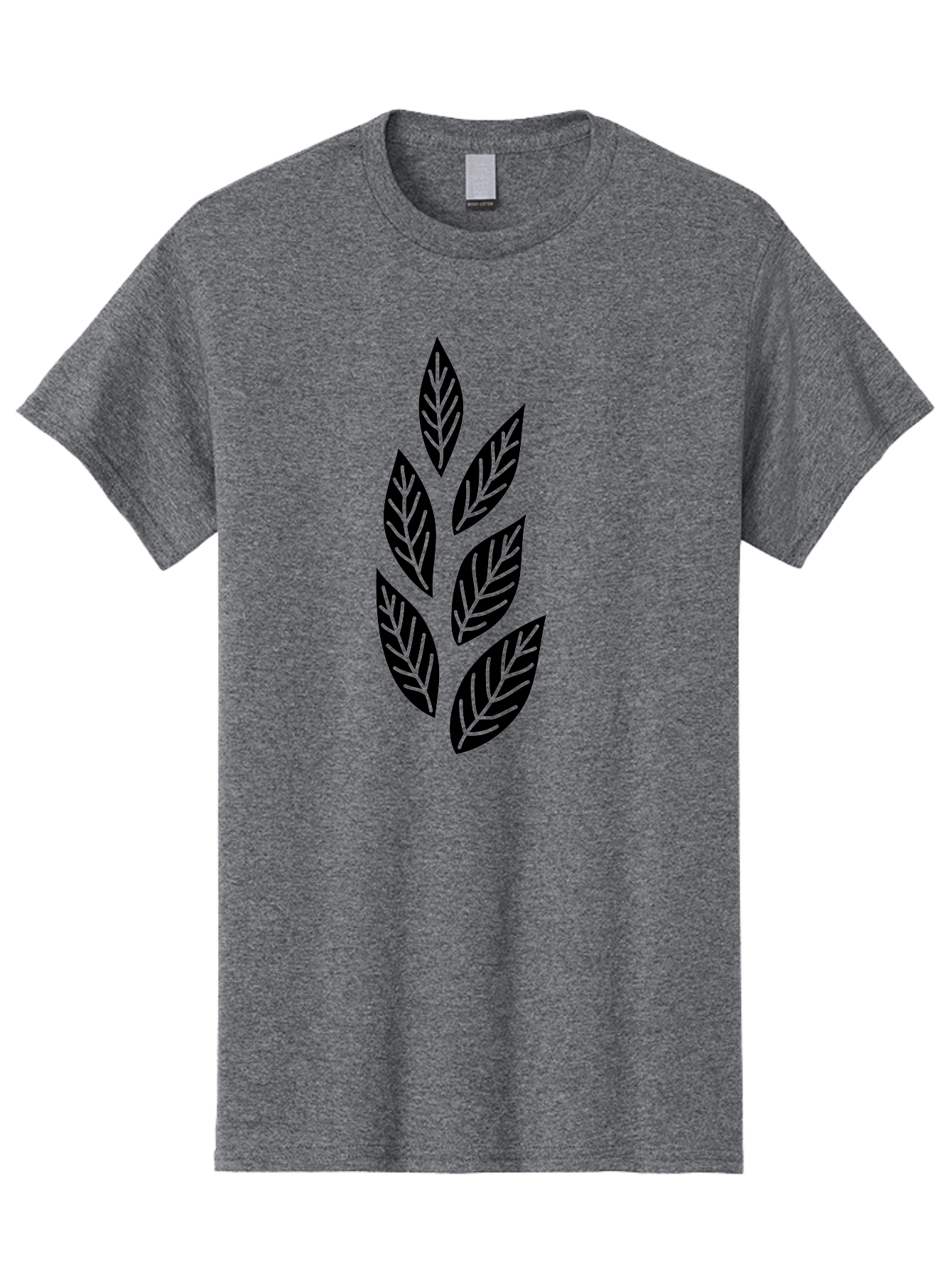 Leaf-Silhouette Men'S Graphic Tee, 100% Cotton, Comfortable Casual Summer Wear, Machine Washable, Black Leaves, Leaf Pattern, Leaf Design, Foliage, Nature-Inspired Graphics, Leafy Motif, Simple Shapes, Minimalist Art Aac219