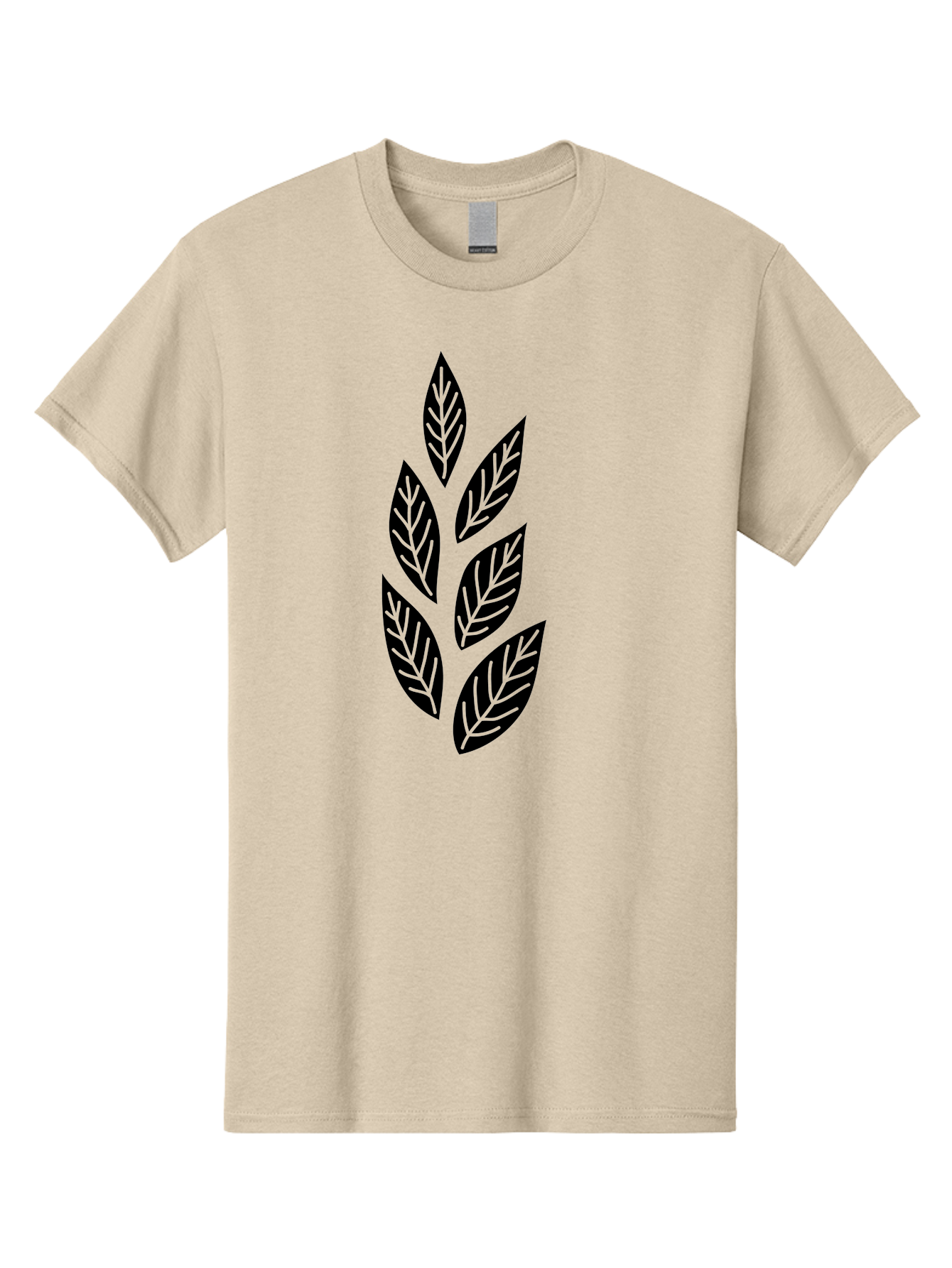 Leaf-Silhouette Men'S Graphic Tee, 100% Cotton, Comfortable Casual Summer Wear, Machine Washable, Black Leaves, Leaf Pattern, Leaf Design, Foliage, Nature-Inspired Graphics, Leafy Motif, Simple Shapes, Minimalist Art Aac219