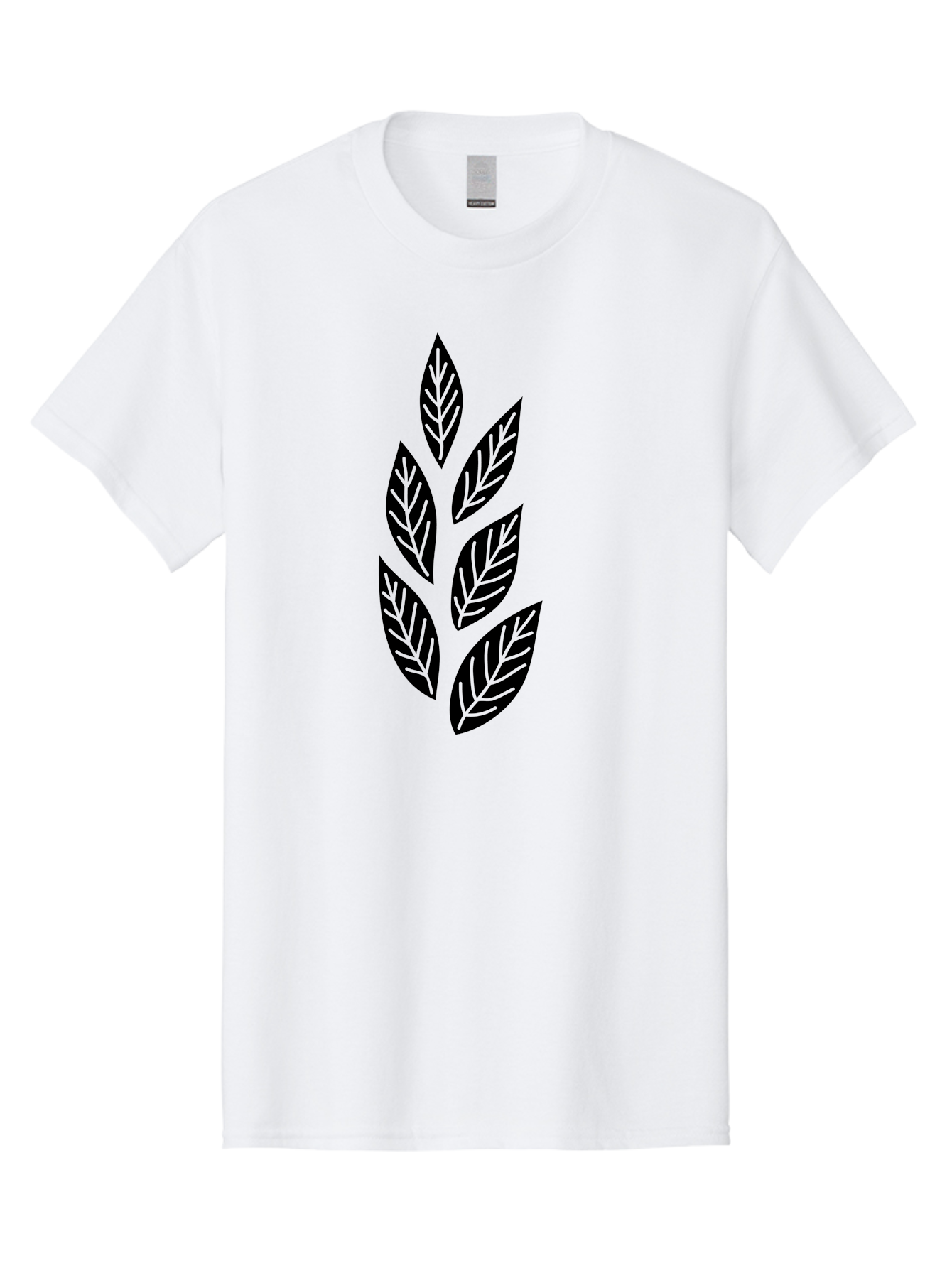 Leaf-Silhouette Men'S Graphic Tee, 100% Cotton, Comfortable Casual Summer Wear, Machine Washable, Black Leaves, Leaf Pattern, Leaf Design, Foliage, Nature-Inspired Graphics, Leafy Motif, Simple Shapes, Minimalist Art Aac219