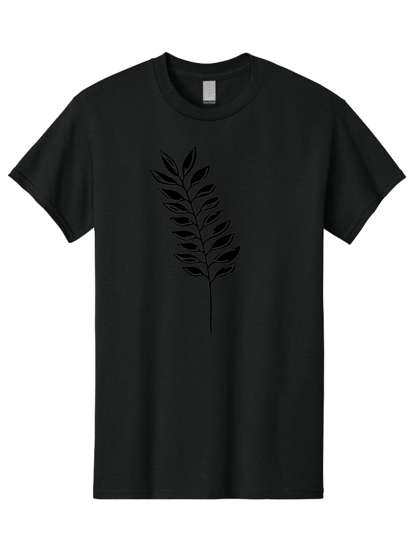 Leafy-Branch Men'S Graphic Tee, 100% Cotton, Comfortable Casual Summer Wear, Machine Washable, Simple Branch, Black Leaves, Leafy Stem, Minimalist Design, Nature-Inspired Art, Botanical Illustration, Eco-Friendly Theme Aac222