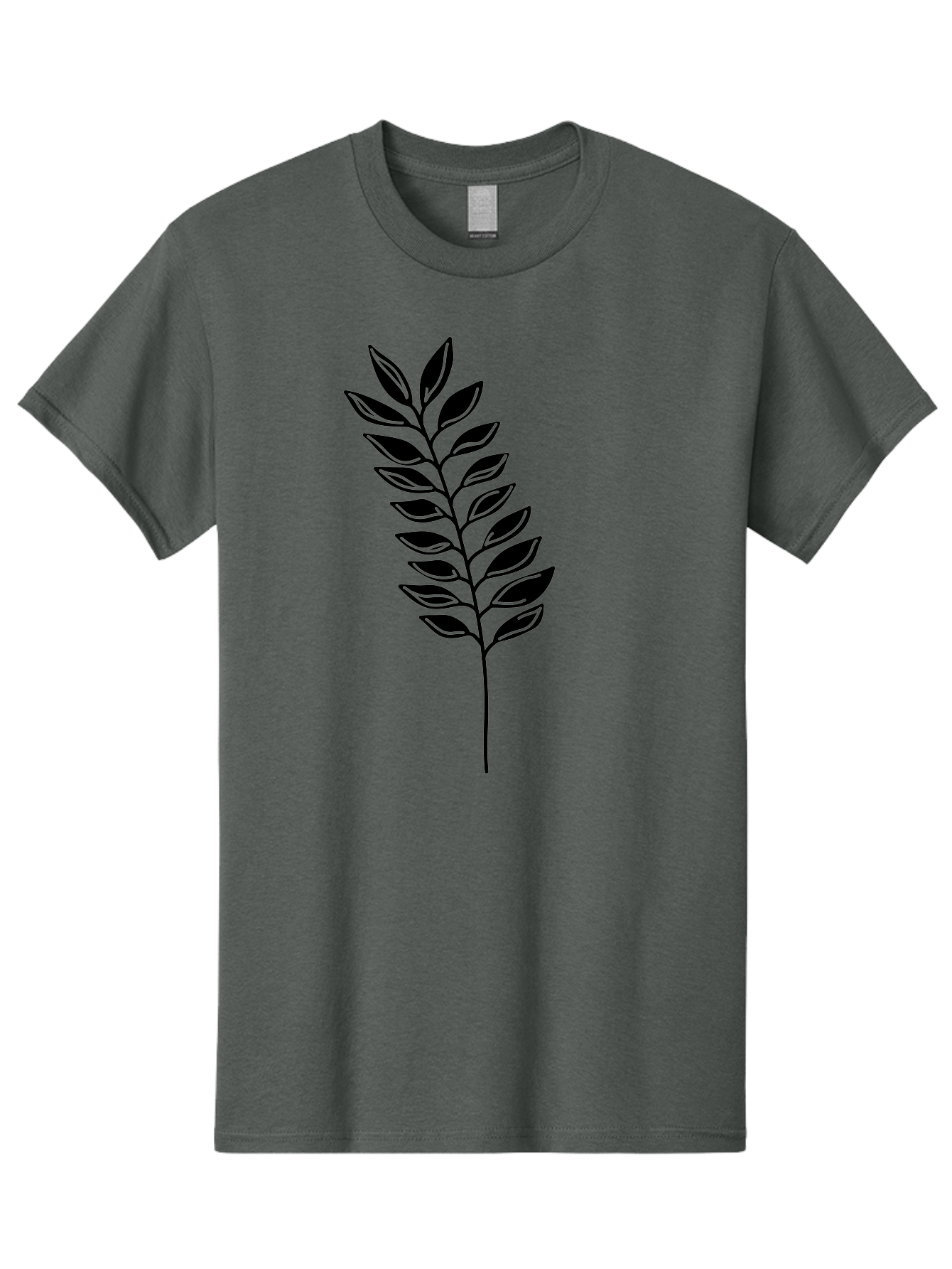 Leafy-Branch Men'S Graphic Tee, 100% Cotton, Comfortable Casual Summer Wear, Machine Washable, Simple Branch, Black Leaves, Leafy Stem, Minimalist Design, Nature-Inspired Art, Botanical Illustration, Eco-Friendly Theme Aac222