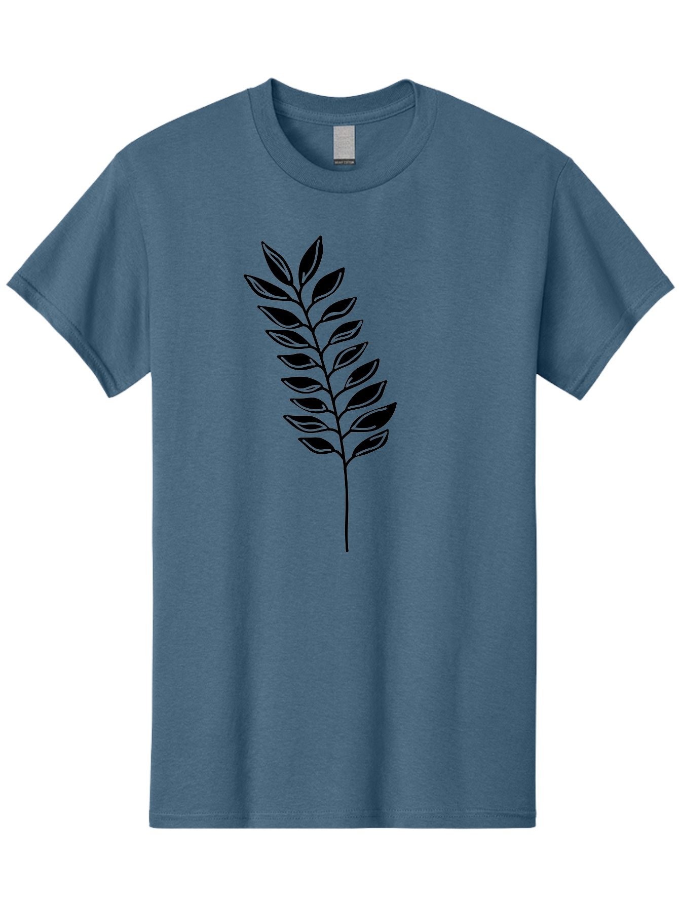 Leafy-Branch Men'S Graphic Tee, 100% Cotton, Comfortable Casual Summer Wear, Machine Washable, Simple Branch, Black Leaves, Leafy Stem, Minimalist Design, Nature-Inspired Art, Botanical Illustration, Eco-Friendly Theme Aac222
