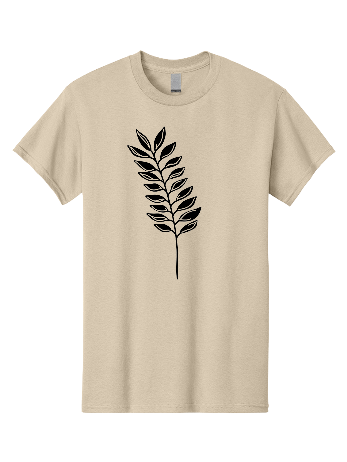 Leafy-Branch Men'S Graphic Tee, 100% Cotton, Comfortable Casual Summer Wear, Machine Washable, Simple Branch, Black Leaves, Leafy Stem, Minimalist Design, Nature-Inspired Art, Botanical Illustration, Eco-Friendly Theme Aac222