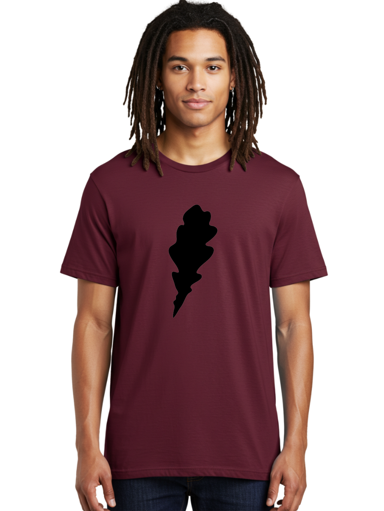Lightning-Bolt Men'S Graphic Tee, 100% Cotton, Comfortable Casual Summer Wear, Machine Washable, Black Lightning Bolt, Abstract Shape, Electric Symbol, Bold Graphic, Modern Design, Energy Icon Aac223