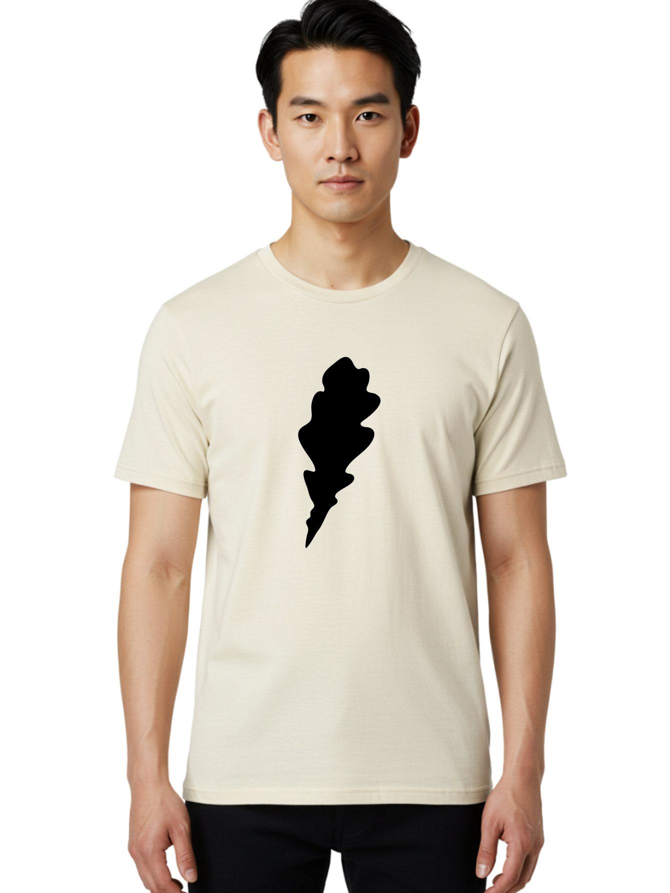 Lightning-Bolt Men'S Graphic Tee, 100% Cotton, Comfortable Casual Summer Wear, Machine Washable, Black Lightning Bolt, Abstract Shape, Electric Symbol, Bold Graphic, Modern Design, Energy Icon Aac223