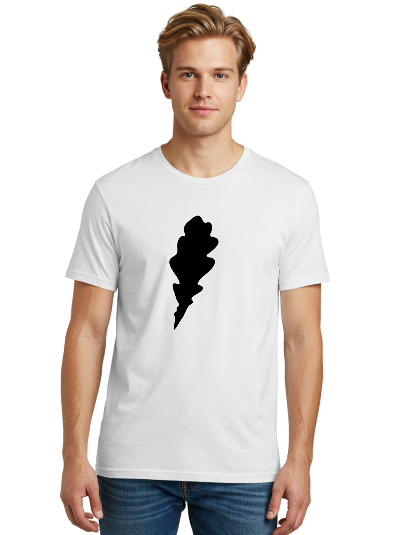 Lightning-Bolt Men'S Graphic Tee, 100% Cotton, Comfortable Casual Summer Wear, Machine Washable, Black Lightning Bolt, Abstract Shape, Electric Symbol, Bold Graphic, Modern Design, Energy Icon Aac223