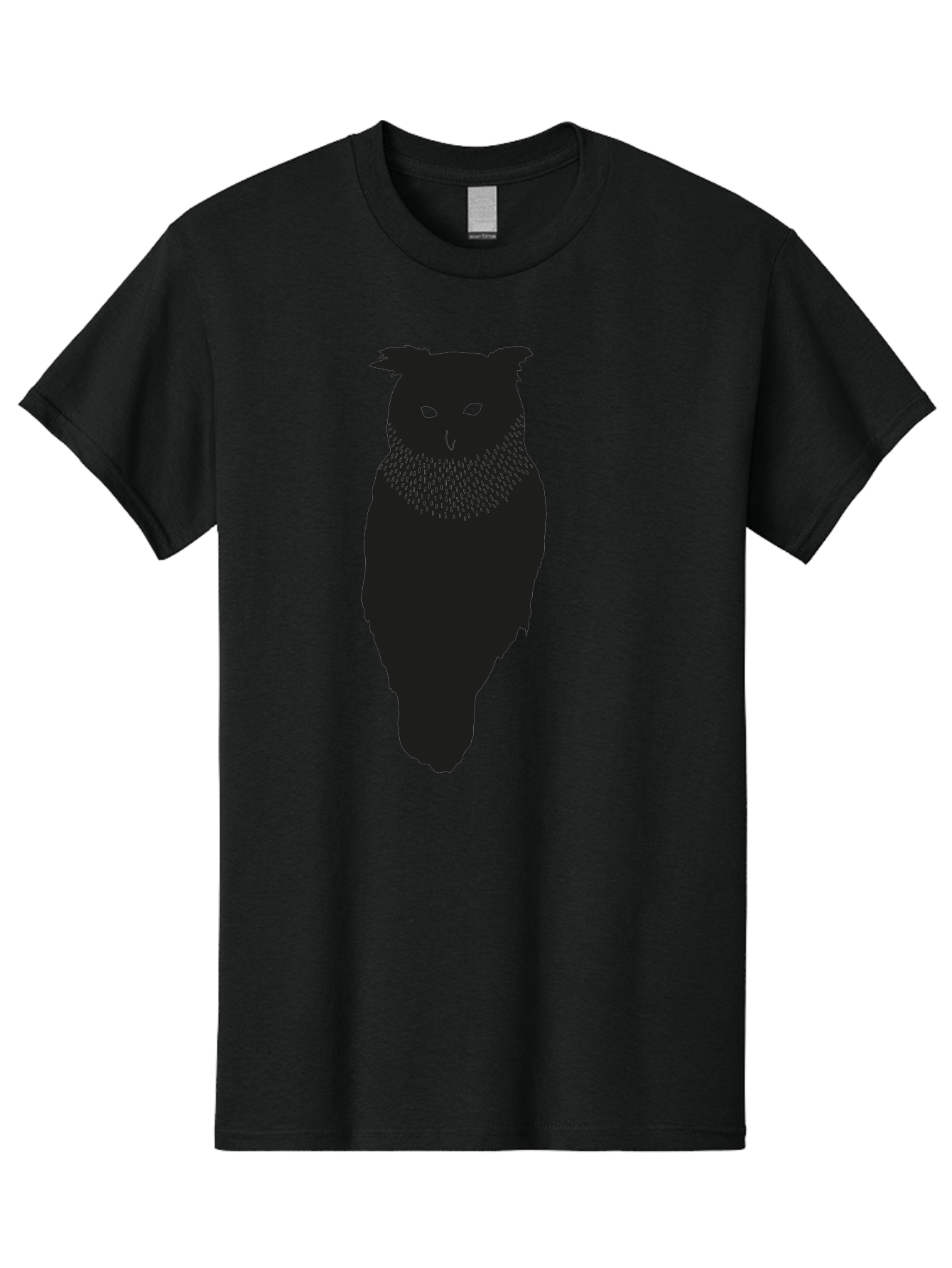 Owl-Silhouette Men'S Graphic Tee, 100% Cotton, Comfortable Casual Summer Wear, Machine Washable, Owl Silhouette, Black Owl, Glowing Eyes, Textured Feathers, Mysterious Animal, Nocturnal Bird, Wildlife Illustration, Symbolic Creature, Dark Art Aac224