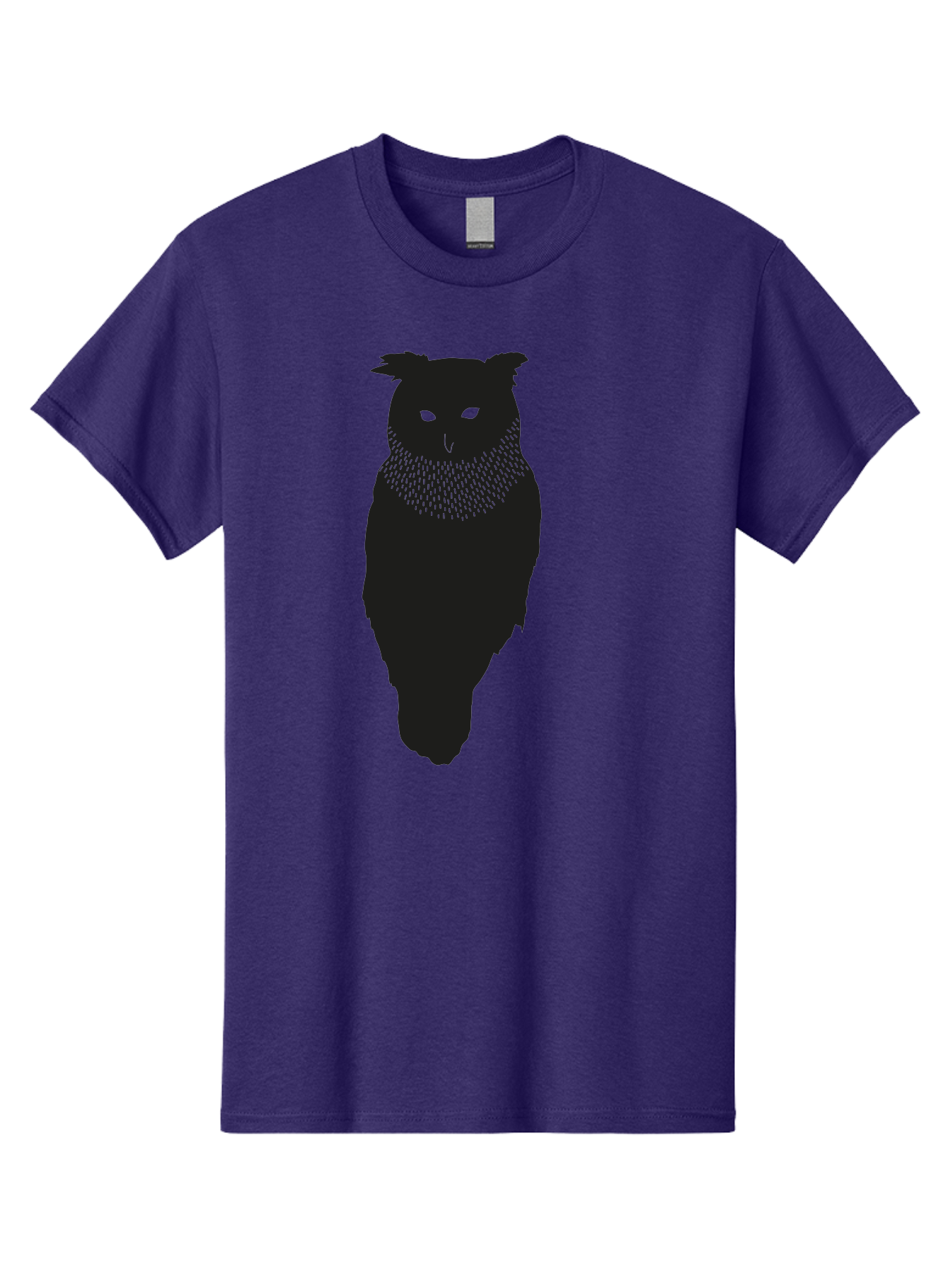 Owl-Silhouette Men'S Graphic Tee, 100% Cotton, Comfortable Casual Summer Wear, Machine Washable, Owl Silhouette, Black Owl, Glowing Eyes, Textured Feathers, Mysterious Animal, Nocturnal Bird, Wildlife Illustration, Symbolic Creature, Dark Art Aac224