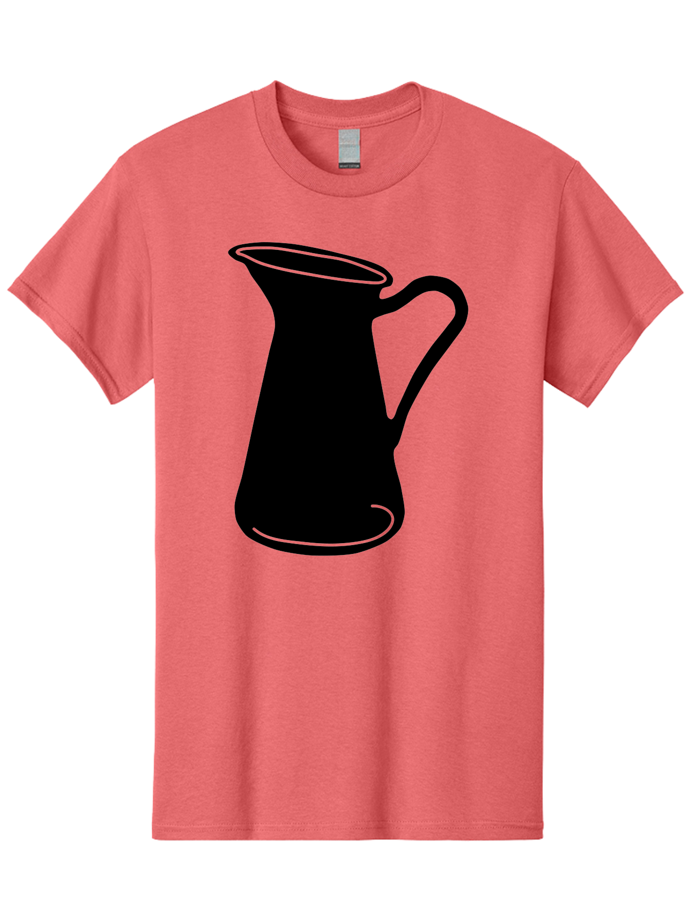 Pitcher Men'S Graphic Tee, 100% Cotton, Comfortable Casual Summer Wear, Machine Washable, Pitcher Silhouette, Minimalist Design, Coffee Pitcher, Jug, Single Handle, Simple Shape, Modern Illustration, Black And Green Aac226