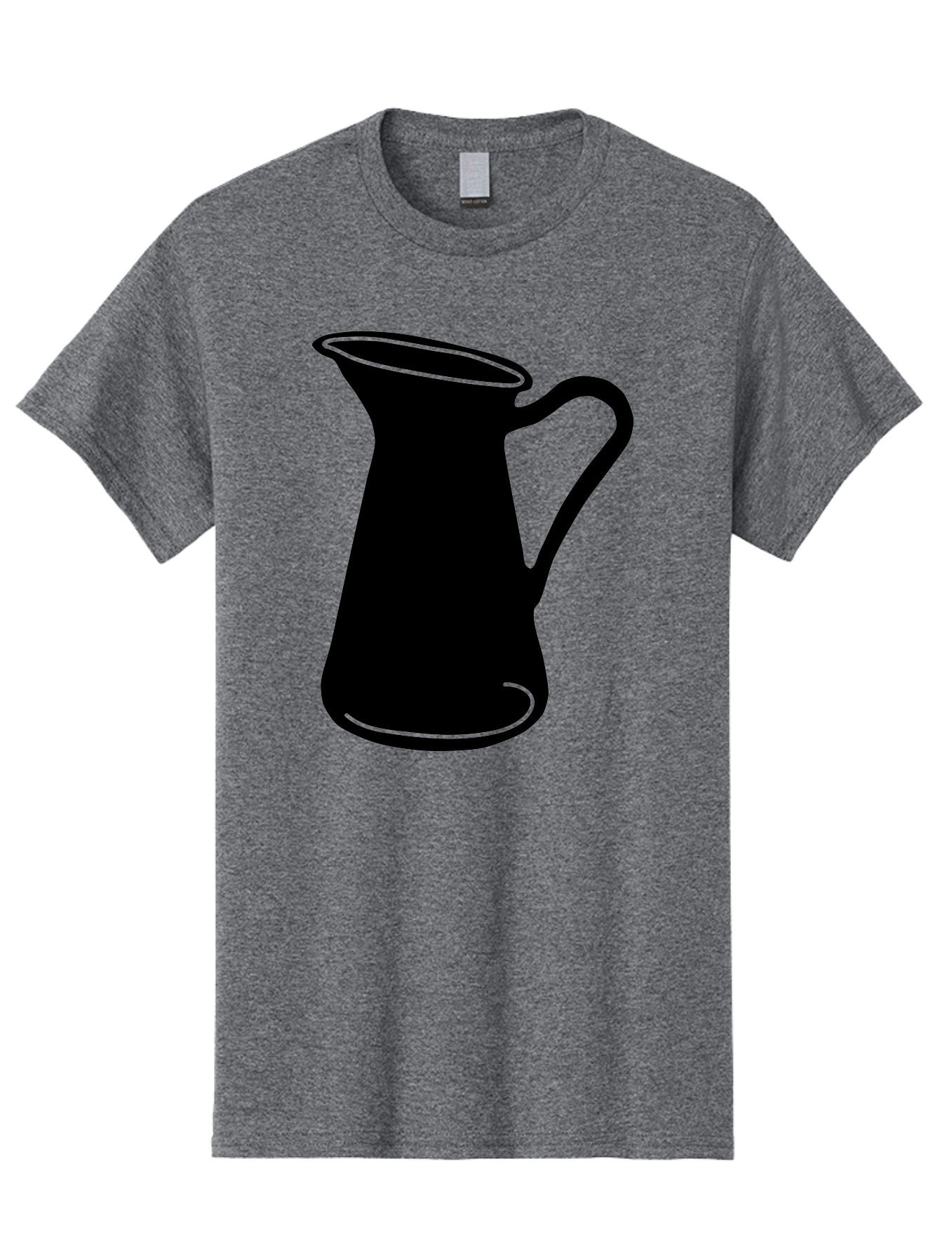Pitcher Men'S Graphic Tee, 100% Cotton, Comfortable Casual Summer Wear, Machine Washable, Pitcher Silhouette, Minimalist Design, Coffee Pitcher, Jug, Single Handle, Simple Shape, Modern Illustration, Black And Green Aac226