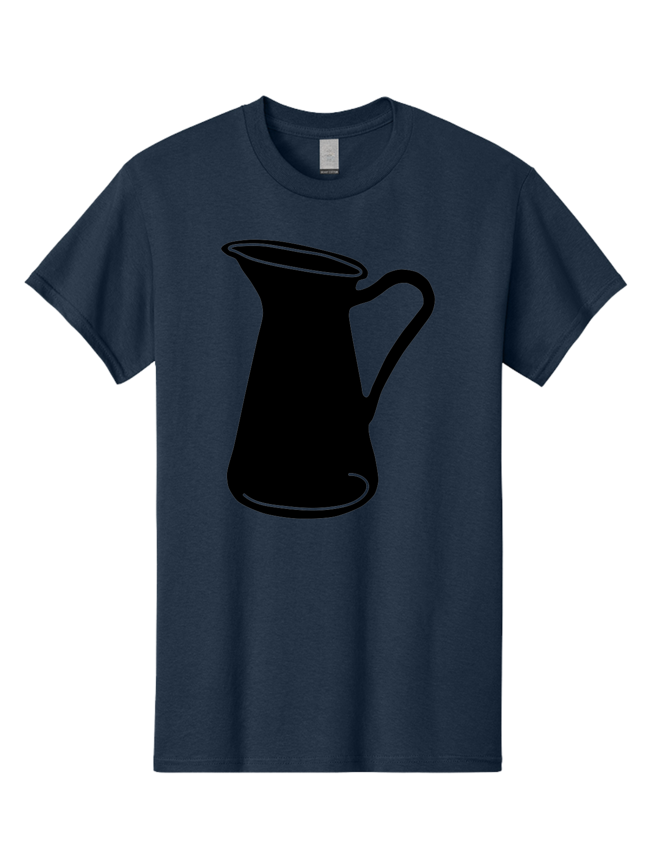 Pitcher Men'S Graphic Tee, 100% Cotton, Comfortable Casual Summer Wear, Machine Washable, Pitcher Silhouette, Minimalist Design, Coffee Pitcher, Jug, Single Handle, Simple Shape, Modern Illustration, Black And Green Aac226