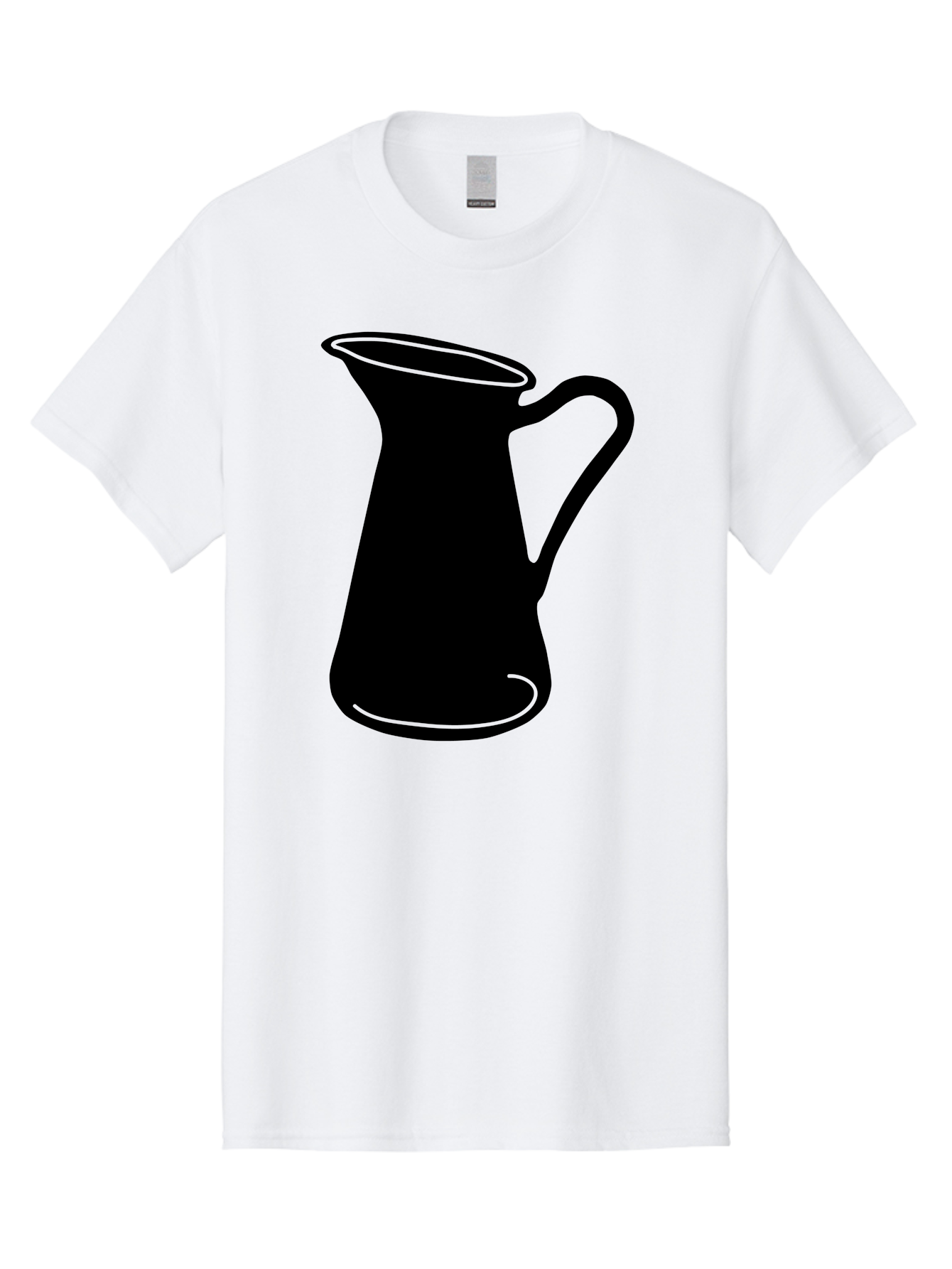 Pitcher Men'S Graphic Tee, 100% Cotton, Comfortable Casual Summer Wear, Machine Washable, Pitcher Silhouette, Minimalist Design, Coffee Pitcher, Jug, Single Handle, Simple Shape, Modern Illustration, Black And Green Aac226