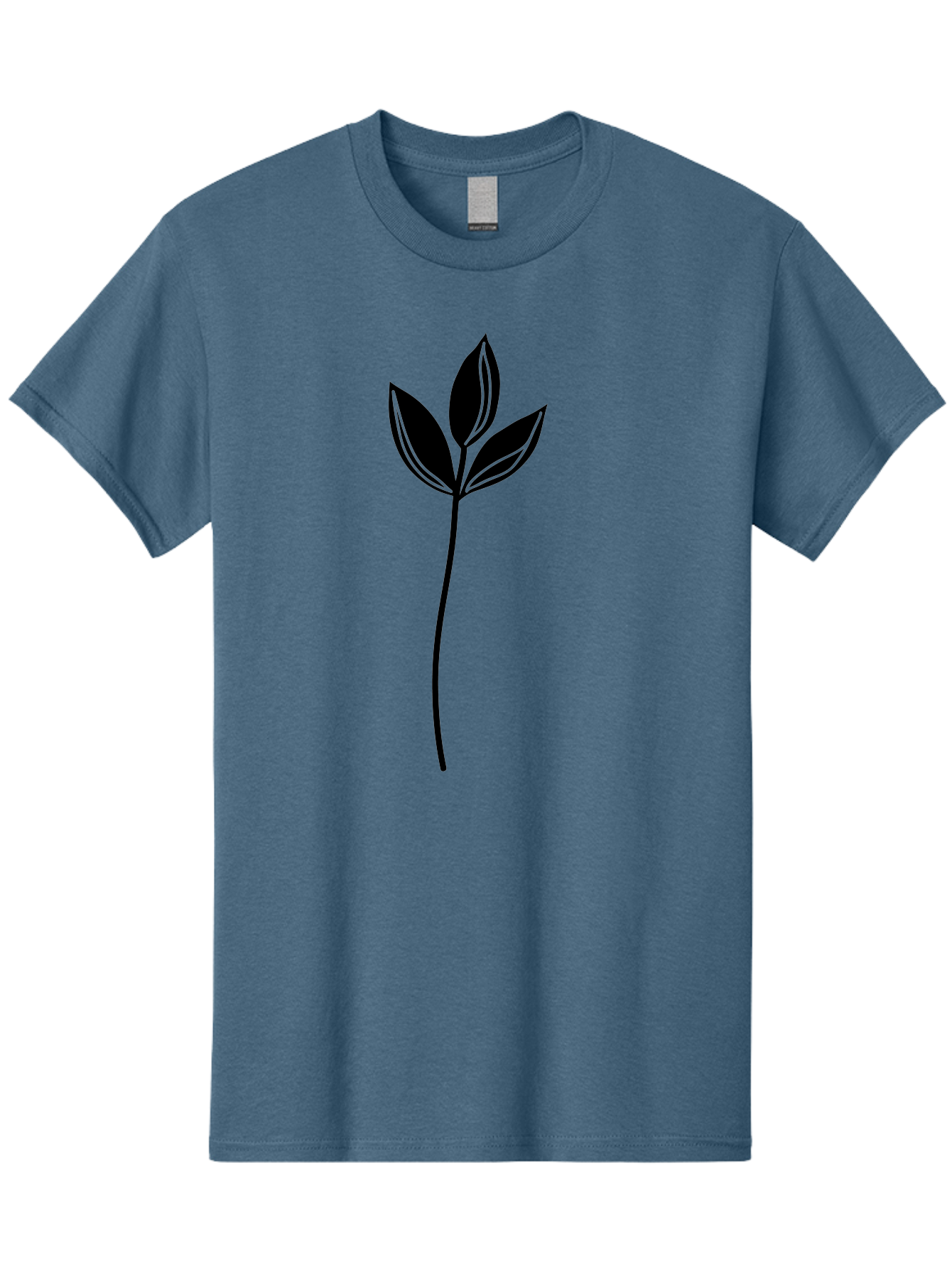 Plant-Silhouette Men'S Graphic Tee, 100% Cotton, Comfortable Casual Summer Wear, Machine Washable, Simple Leaf Illustration, Minimalist Design, Botanical Art, Leaf Silhouette, Nature-Inspired Graphics, Eco-Friendly Visuals, Organic Shapes Aac228