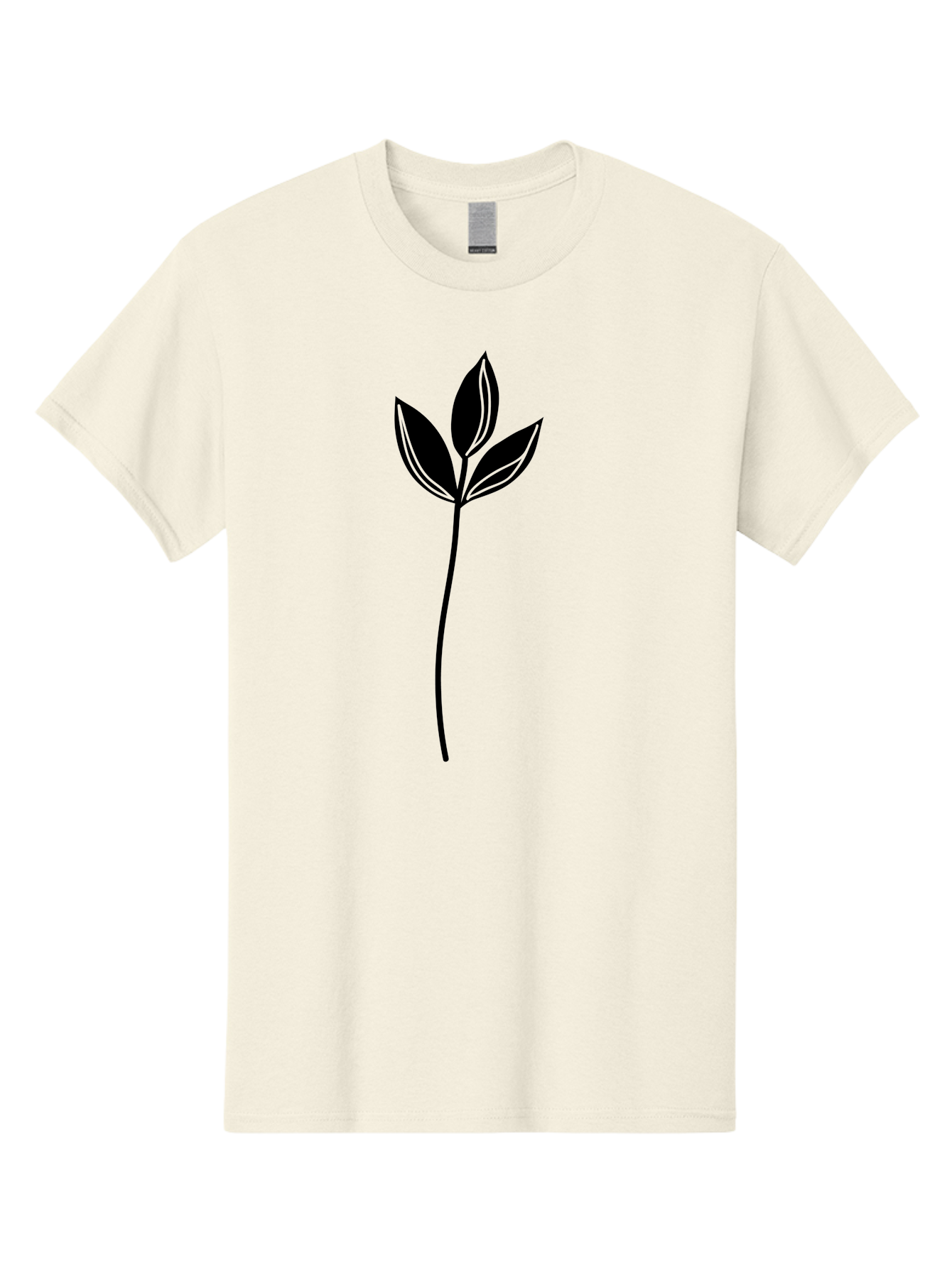 Plant-Silhouette Men'S Graphic Tee, 100% Cotton, Comfortable Casual Summer Wear, Machine Washable, Simple Leaf Illustration, Minimalist Design, Botanical Art, Leaf Silhouette, Nature-Inspired Graphics, Eco-Friendly Visuals, Organic Shapes Aac228