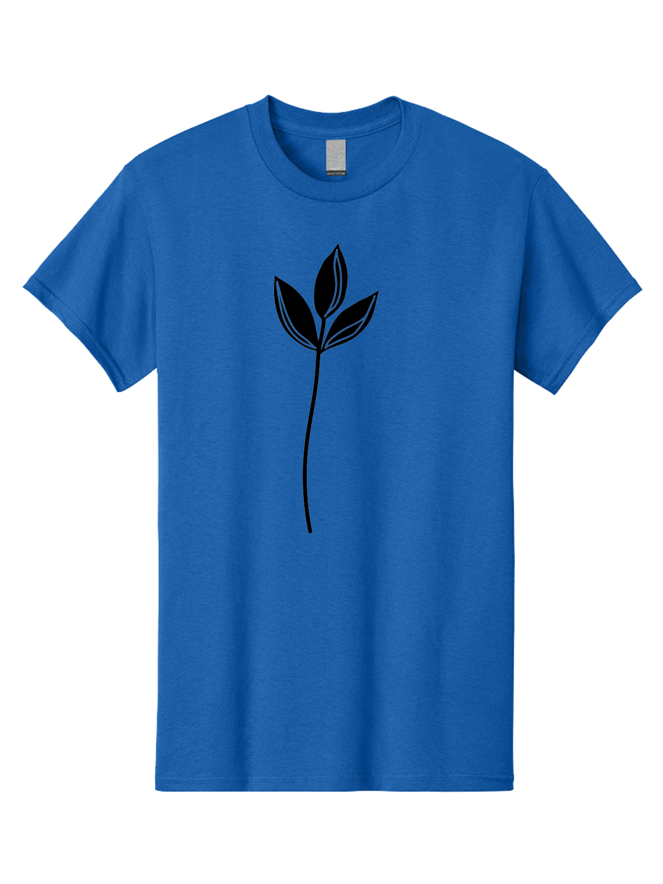 Plant-Silhouette Men'S Graphic Tee, 100% Cotton, Comfortable Casual Summer Wear, Machine Washable, Simple Leaf Illustration, Minimalist Design, Botanical Art, Leaf Silhouette, Nature-Inspired Graphics, Eco-Friendly Visuals, Organic Shapes Aac228