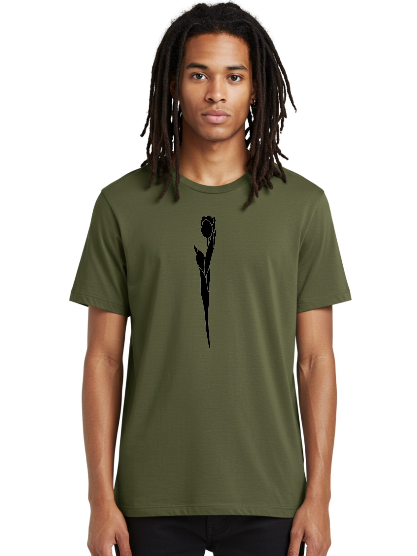 Rose-Silhouette-1 Men'S Graphic Tee, 100% Cotton, Comfortable Casual Summer Wear, Machine Washable, Rose Silhouette, Minimalist Design, Simple Graphics, Floral Illustration, Elegant Style, Modern Artwork, Vector Graphics Aac233