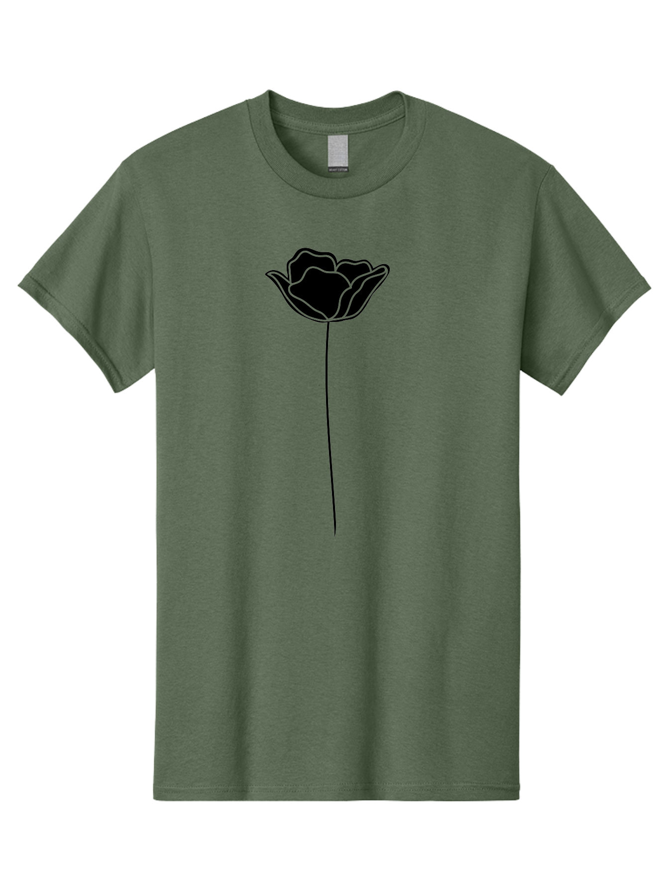 Rose Men'S Graphic Tee, 100% Cotton, Comfortable Casual Summer Wear, Machine Washable, Black Rose, Minimalist Design, Simple Illustration, Flower Symbol, Elegant Graphics, Modern Art, Rose Silhouette, Floral Icon Aac235