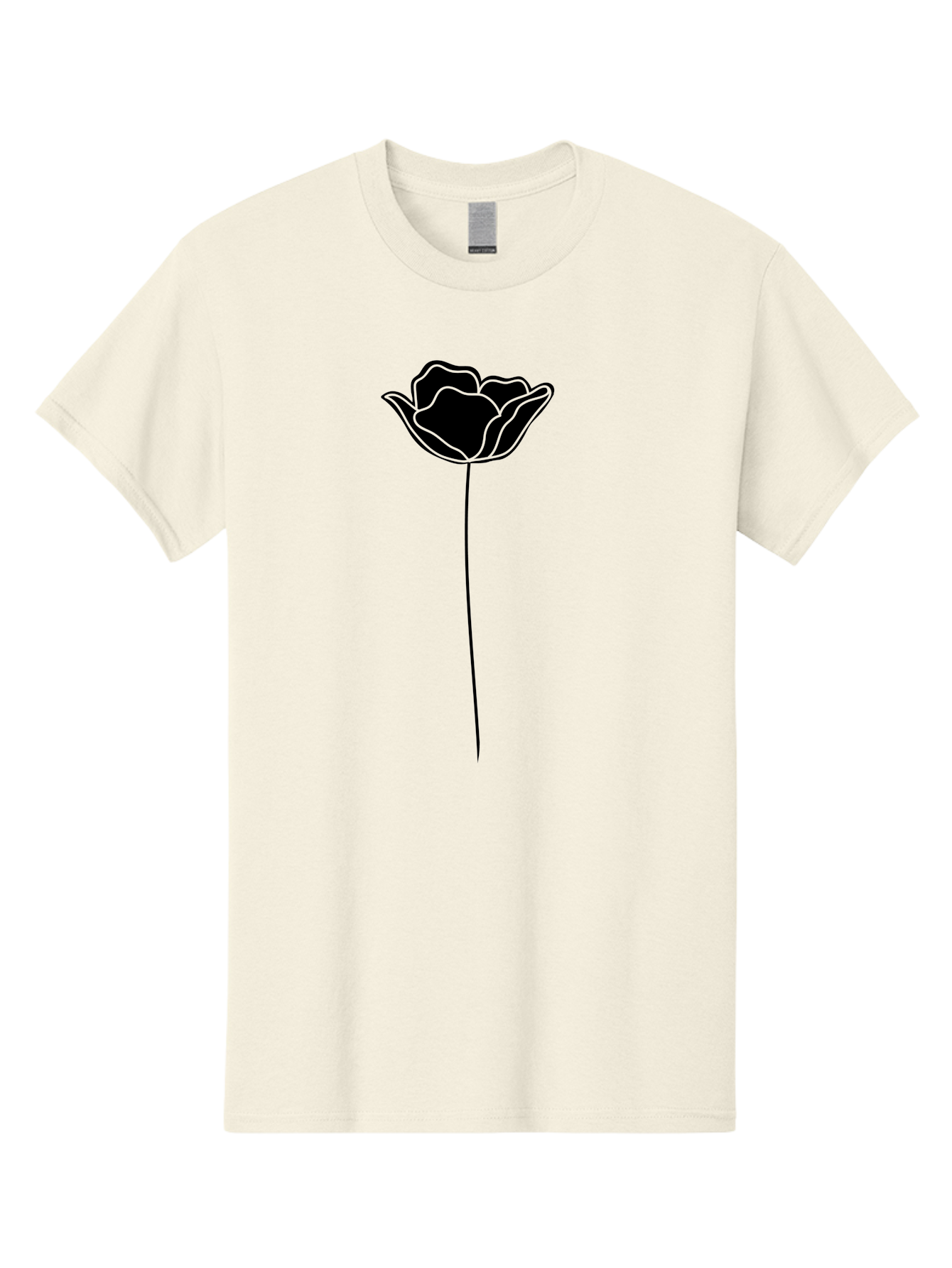 Rose Men'S Graphic Tee, 100% Cotton, Comfortable Casual Summer Wear, Machine Washable, Black Rose, Minimalist Design, Simple Illustration, Flower Symbol, Elegant Graphics, Modern Art, Rose Silhouette, Floral Icon Aac235