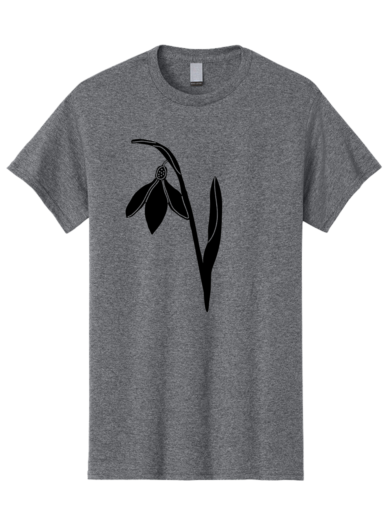 Snowdrop-1 Men'S Graphic Tee, 100% Cotton, Comfortable Casual Summer Wear, Machine Washable, Snowdrop Flower, Floral Illustration, Botanical Art, Simple Design, Elegant Lines, Delicate Petals, Minimalist Style, Symbolic Flower, Winter Blooms Aac236