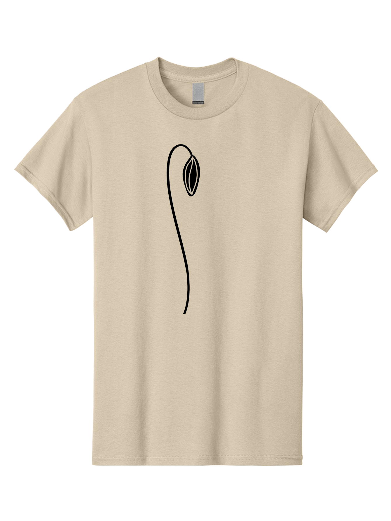 Sprouting-Seed Men'S Graphic Tee, 100% Cotton, Comfortable Casual Summer Wear, Machine Washable, Sprouting Seed, Minimalist Design, Simple Illustration, Seedling Growth, Germination Process, Black Outline, Elegant Simplicity, Modern Art Aac240