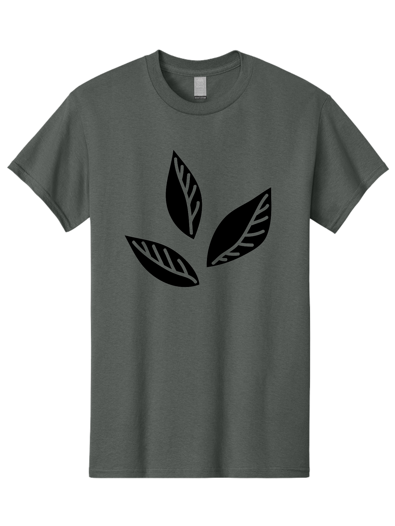 Three-Leaves Men'S Graphic Tee, 100% Cotton, Comfortable Casual Summer Wear, Machine Washable, Three Leaves, Leafy Greens, Cannabis Leaves, Marijuana Leaves, Leaf Design, Minimalist Art, Green And Black, Simple Graphics, Abstract Leaves Aac242