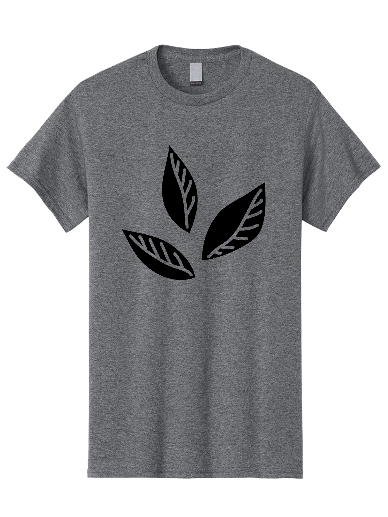 Three-Leaves Men'S Graphic Tee, 100% Cotton, Comfortable Casual Summer Wear, Machine Washable, Three Leaves, Leafy Greens, Cannabis Leaves, Marijuana Leaves, Leaf Design, Minimalist Art, Green And Black, Simple Graphics, Abstract Leaves Aac242