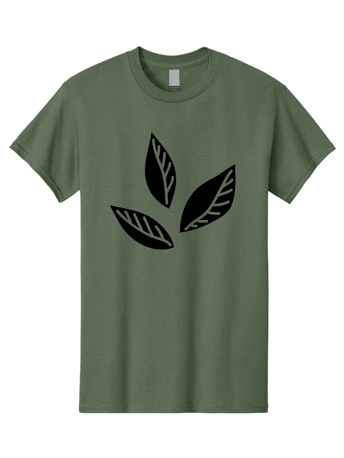 Three-Leaves Men'S Graphic Tee, 100% Cotton, Comfortable Casual Summer Wear, Machine Washable, Three Leaves, Leafy Greens, Cannabis Leaves, Marijuana Leaves, Leaf Design, Minimalist Art, Green And Black, Simple Graphics, Abstract Leaves Aac242